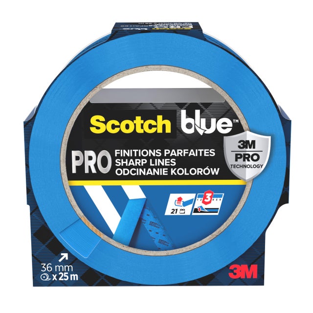 Ruban de masquage SCOTCHBLUE Surface lisse Finition parfaite pefc l.36mm x L.25m