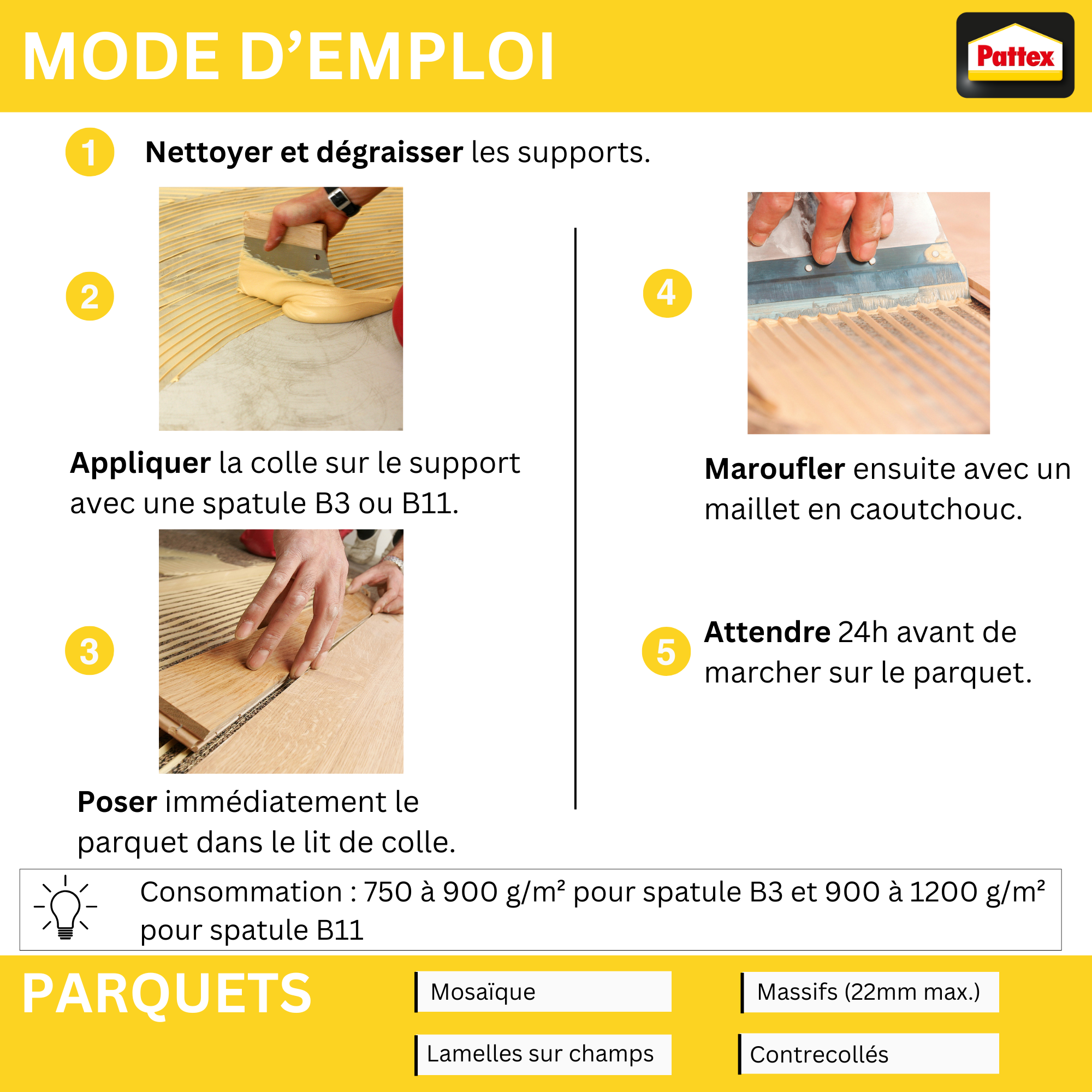Colle pour parquets P685 PATTEX 16KG - 3