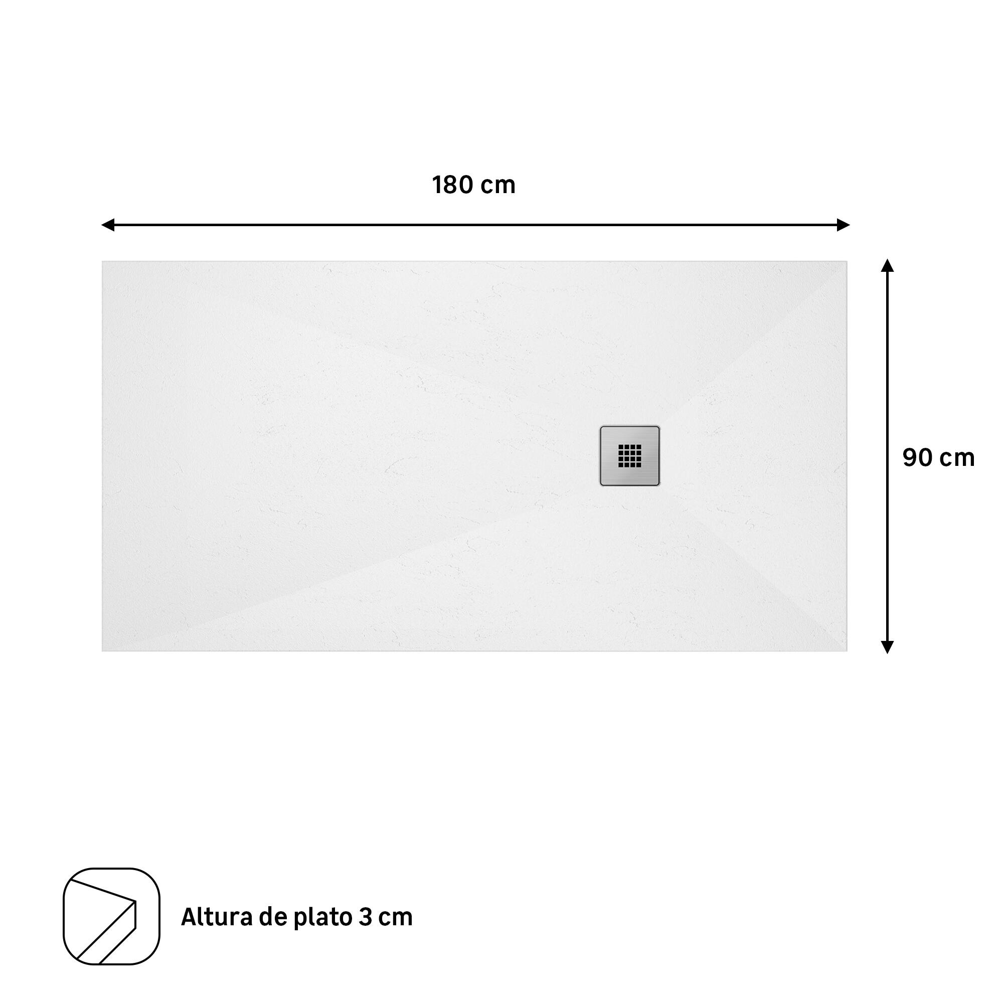 Plato de ducha Urban 180x90 cm blanco - 2