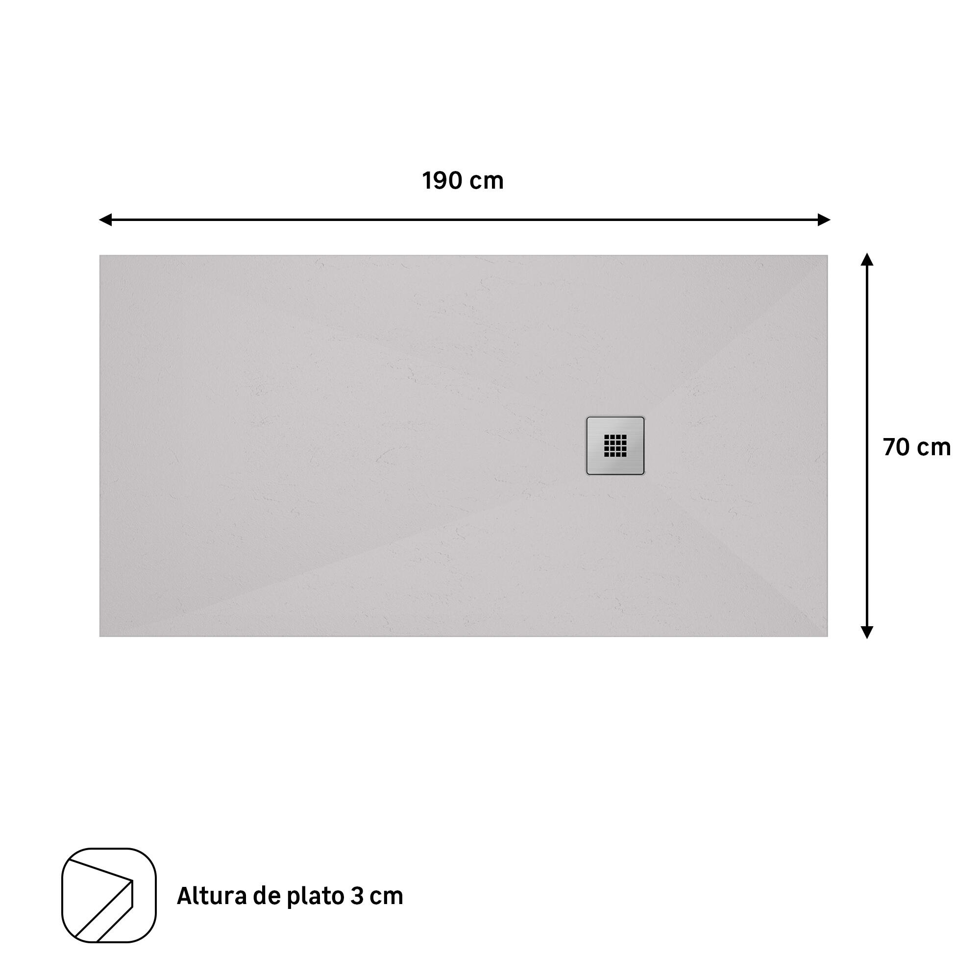 Plato de ducha Urban 190x70 cm perla - 2