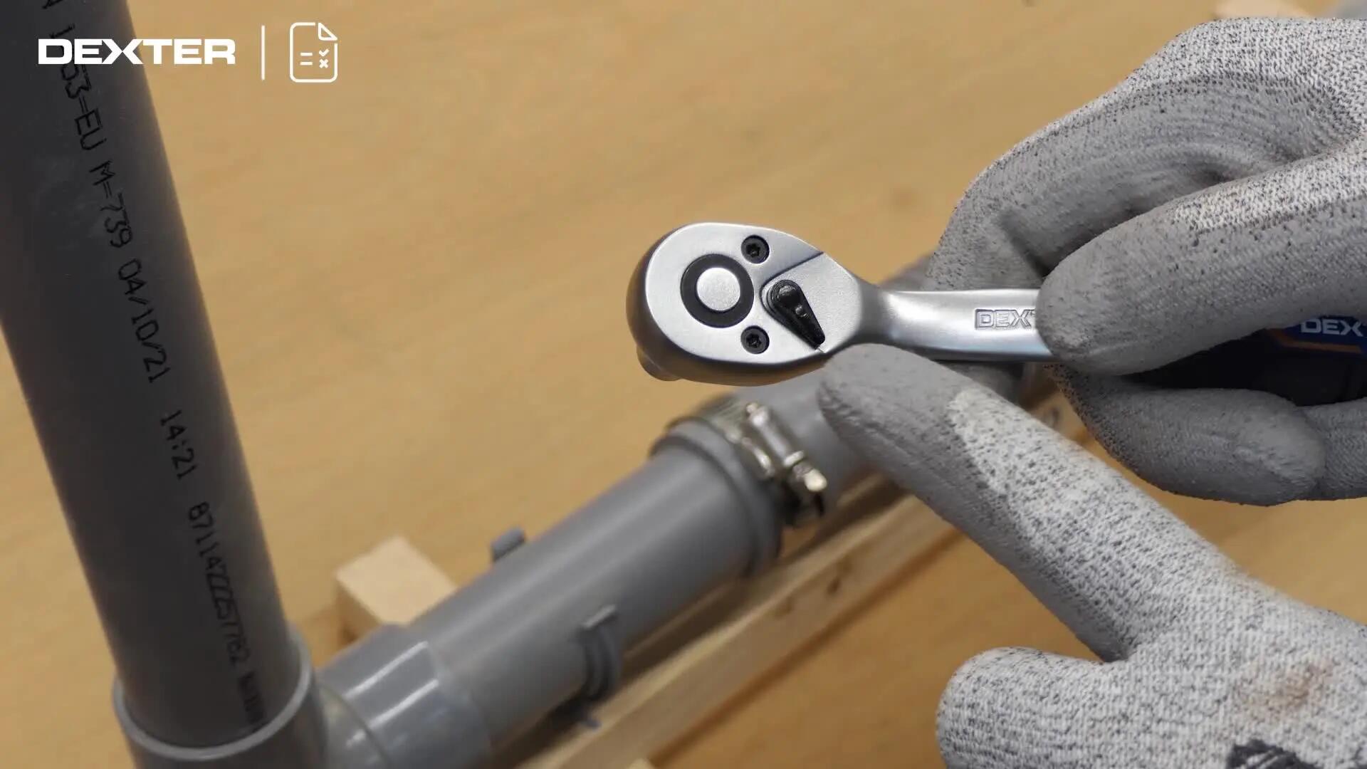 Llave de carraca multifunción DEXTER 1/4 155 mm - 2