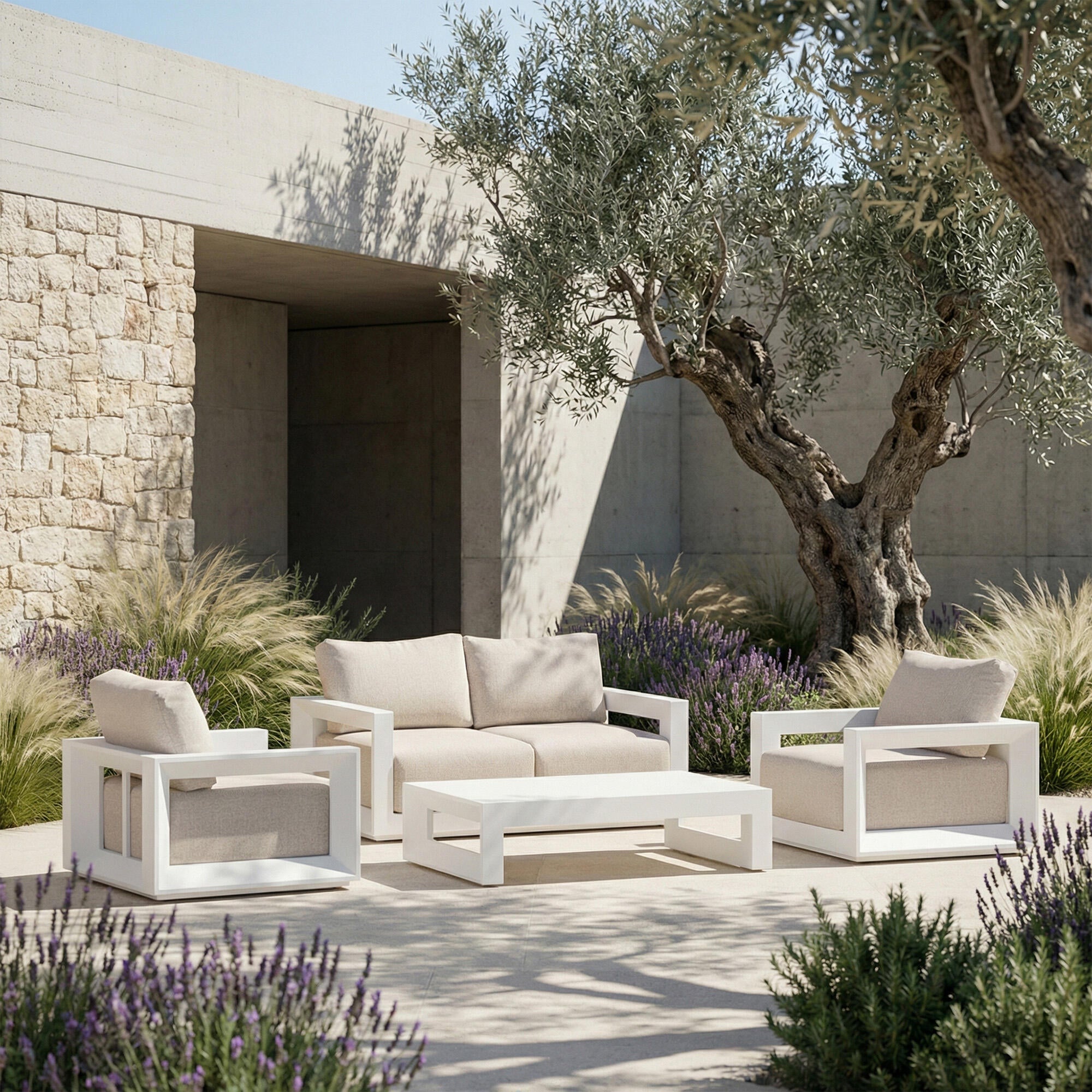 Conjunto de jardín san francisco de aluminio para 4 comensales