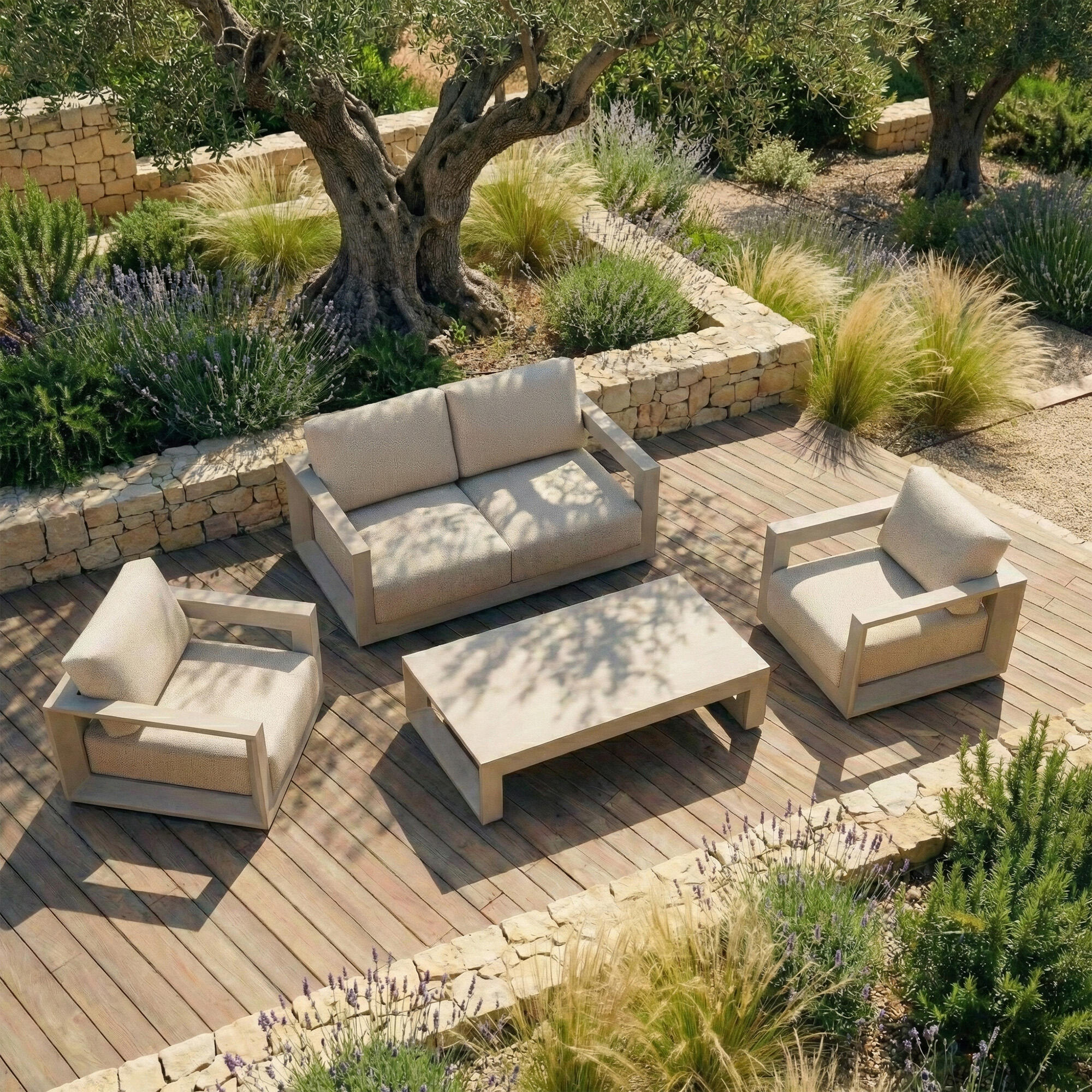 Conjunto de jardín san francisco de aluminio para 4 comensales
