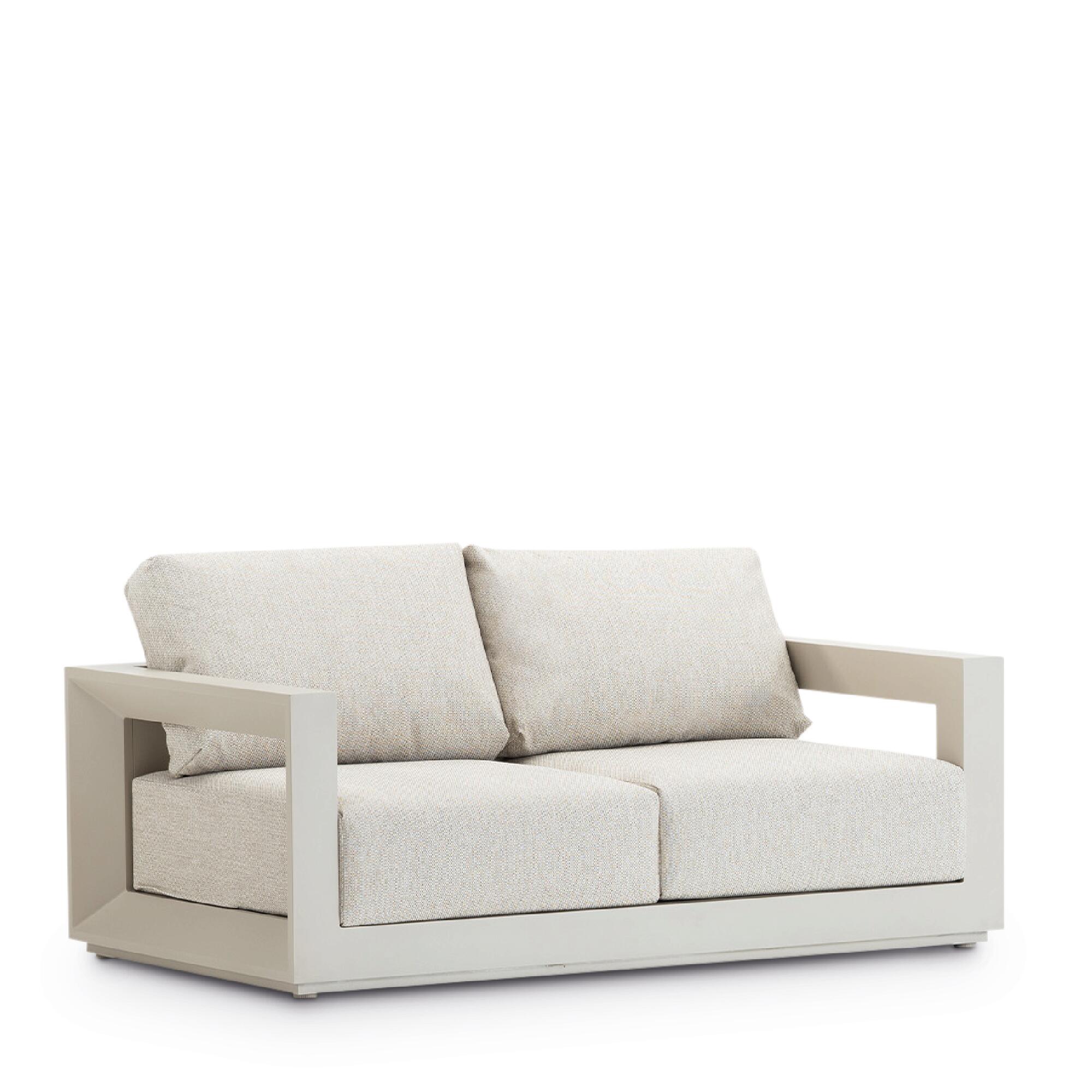 Sofá de jardín con cojín de aluminio san francisco beige defora home