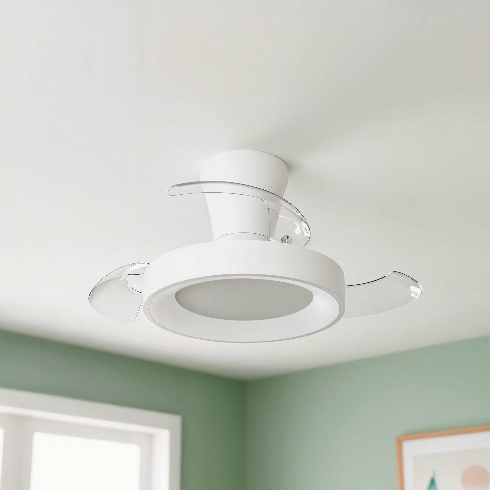 Ventilador de techo con luz silencioso DC 25W con mando ø71 cm Niseko MANTRA blanco luz CCT 3 aspas retráctiles tipo lámpara| 6 velocidades| modo verano/invierno| recomendado para <13m² - 5