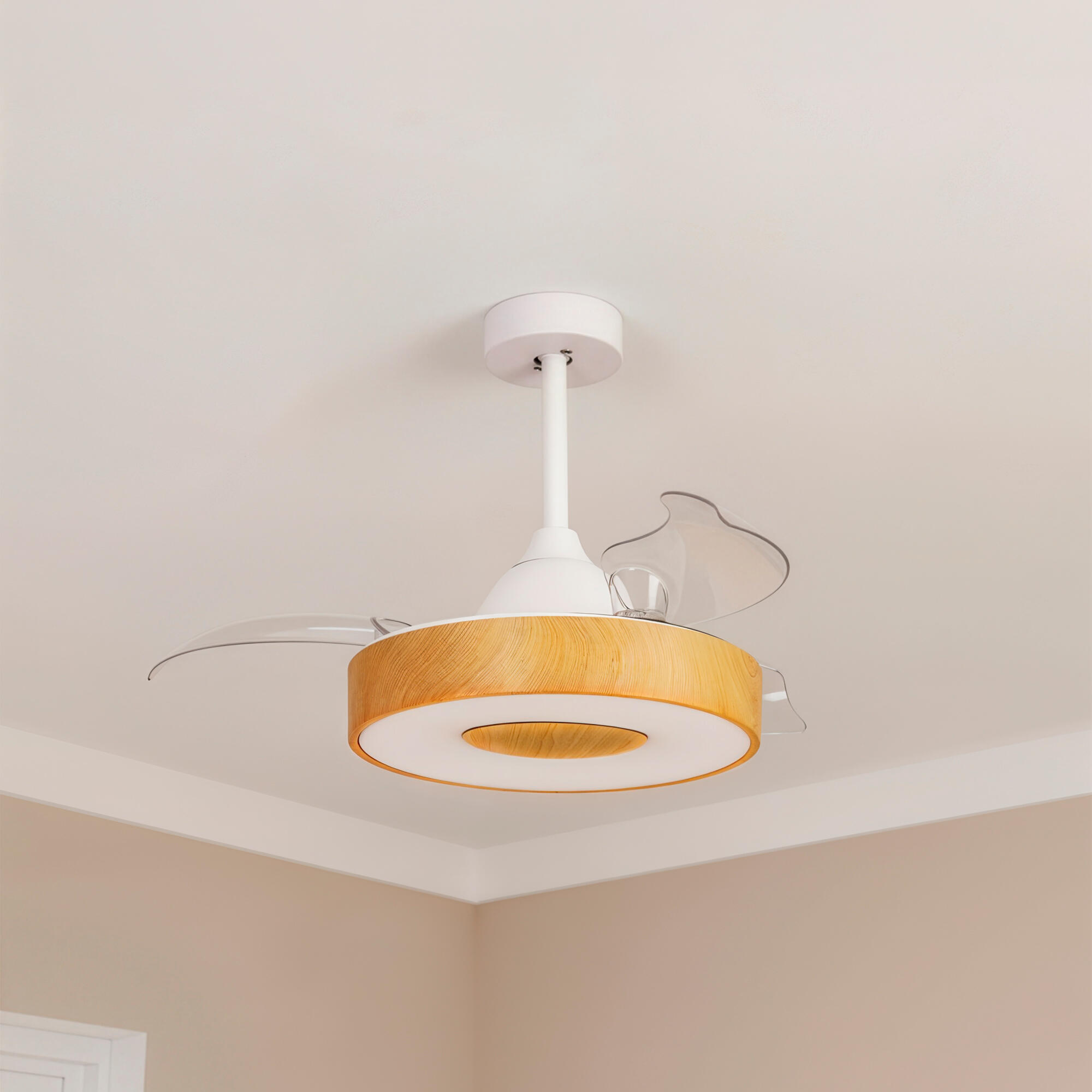 Ventilador de techo con luz silencioso DC 25W con mando ø90.7 cm Coin MANTRA marrón luz CCT 3 aspas retráctiles tipo lámpara| 8 velocidades| modo verano/invierno| brisa| recomendado para <13m² - 9