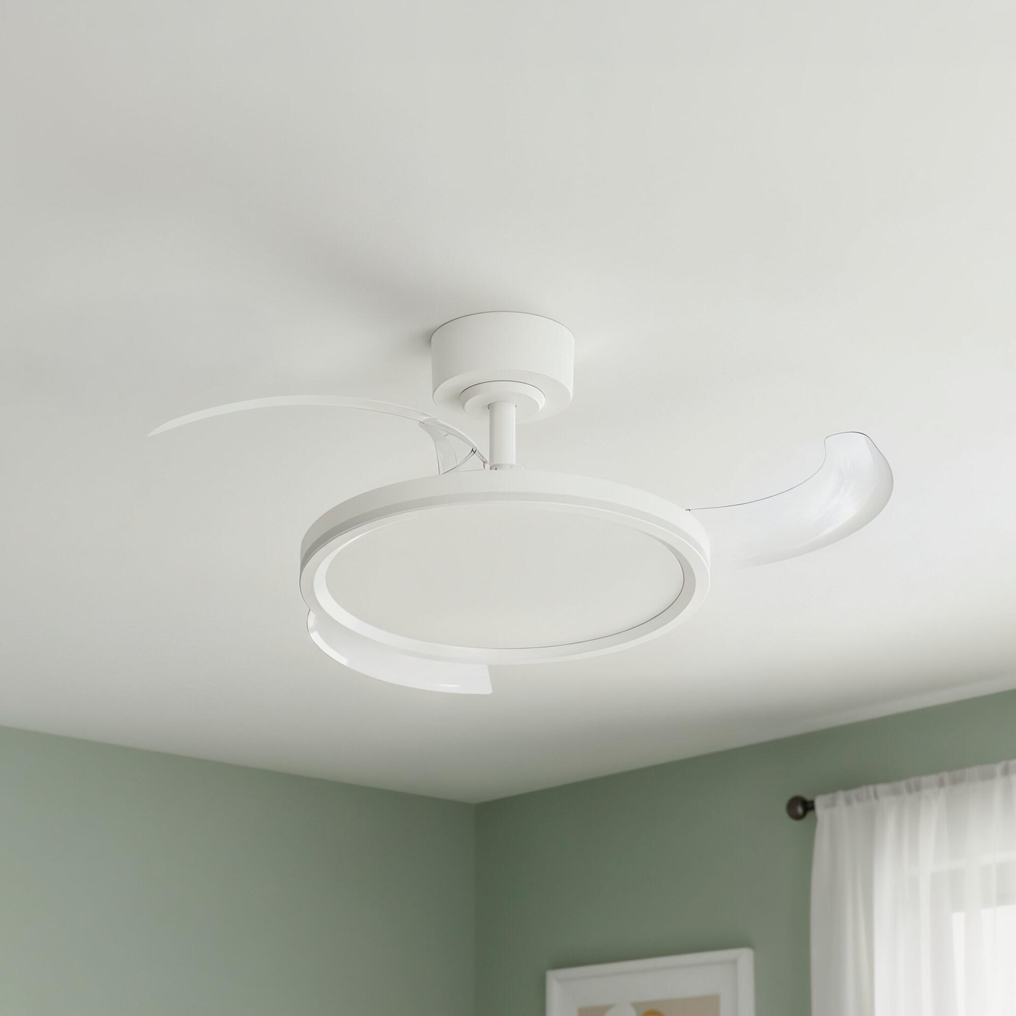 Ventilador de techo con luz silencioso DC 30W con mando ø91 cm Acan S ARTE CONFORT blanco luz CCT 3 aspas| 6 velocidades| modo verano/invierno| temporizador| brisa| recomendado para <13m² - 11