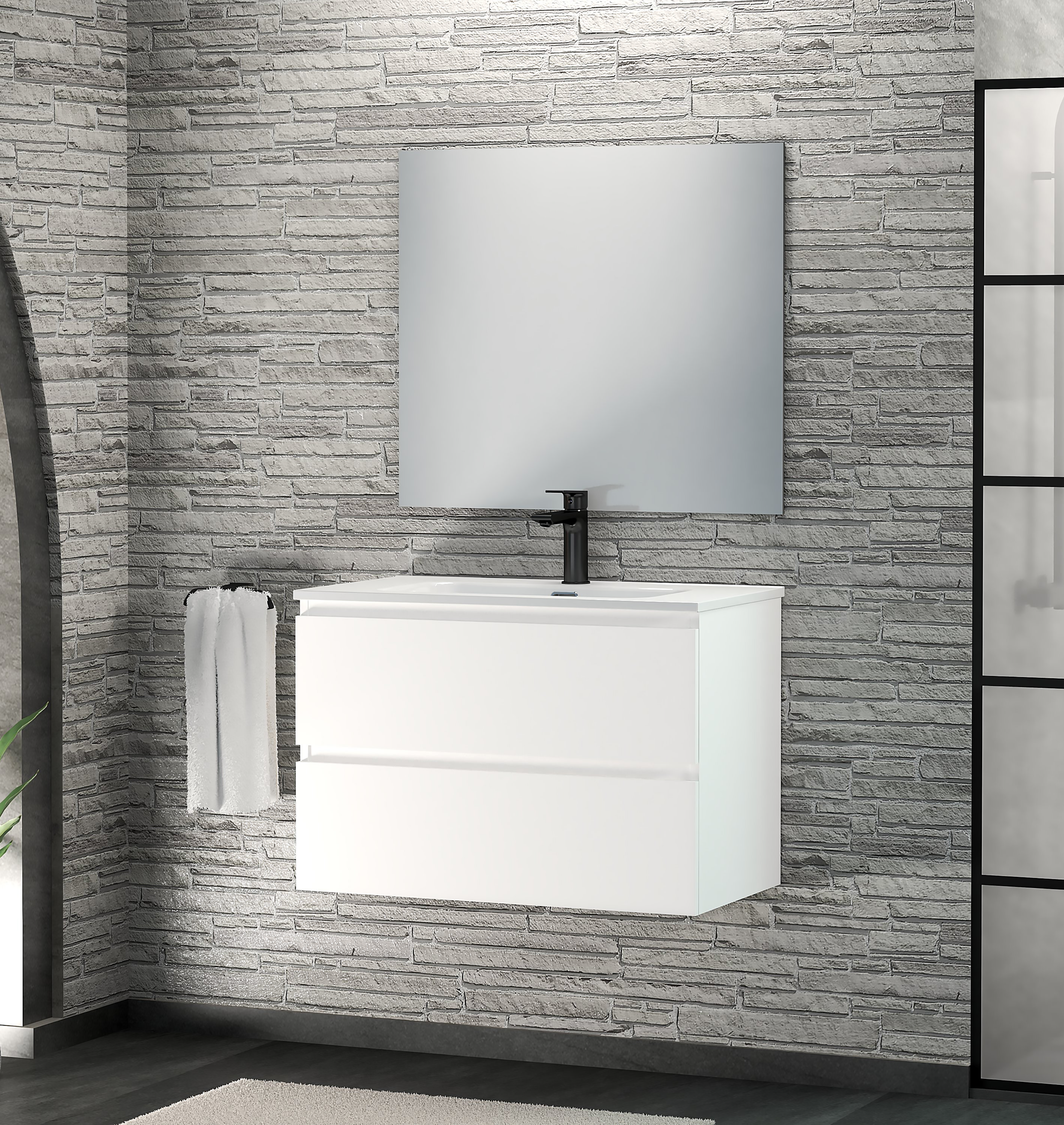 MUEBLE DE BAÑO MAYA BLANCO 80X39CM 2 CAJONES