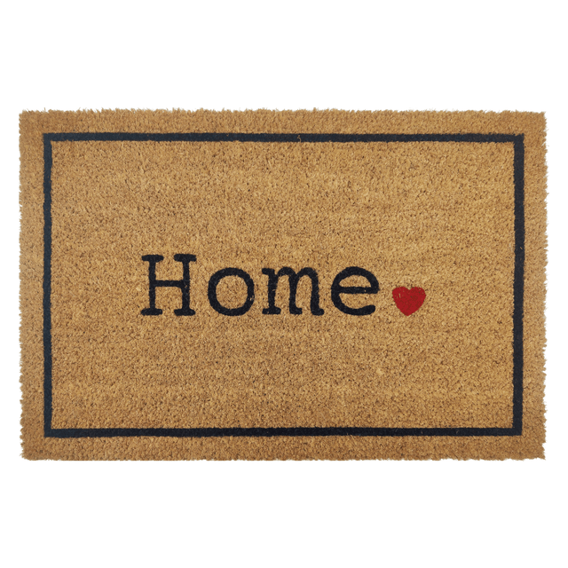 Zerbino Atene Cocco scirtta nero in lattice naturale, retro antiscivolo L 60 x L 40 cm INSPIRE