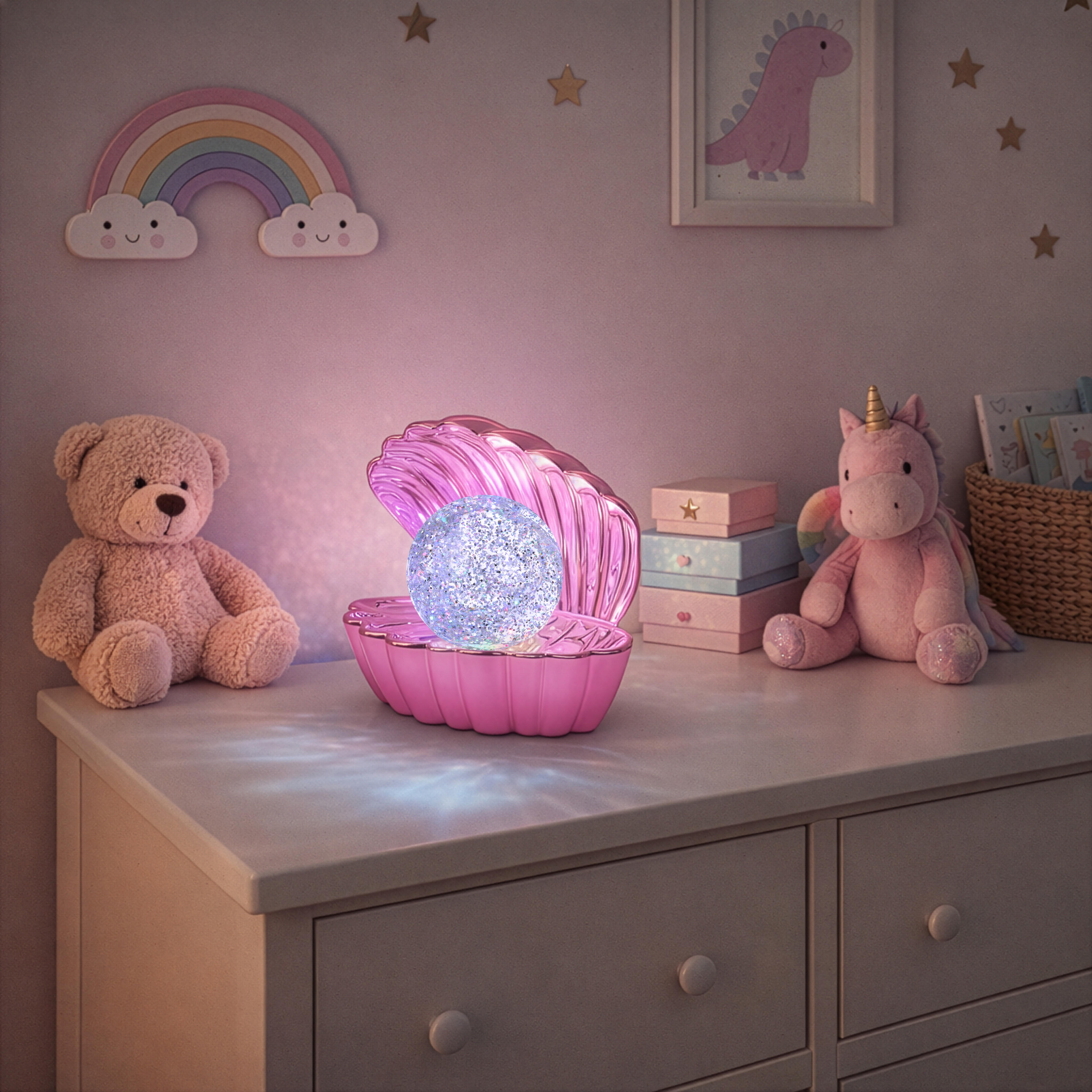 Lampa stołowa Shelly LED na USB 15 lm różowa muszla Trio Lighting Inter - 5