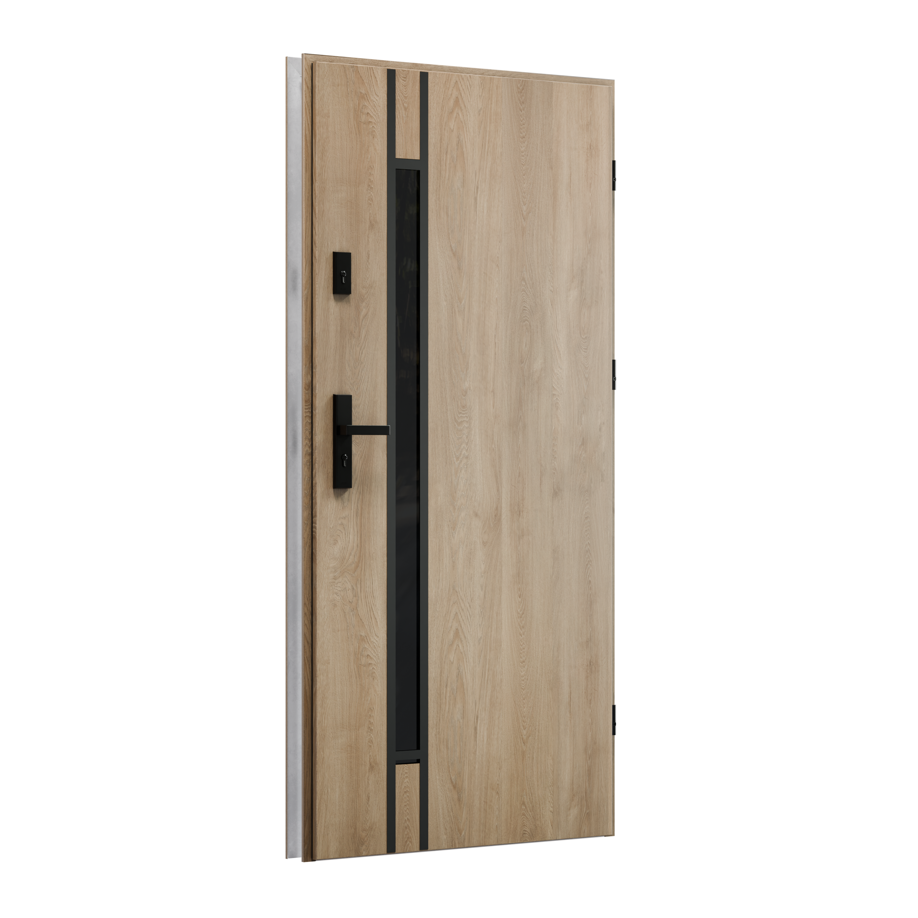Drzwi zewnętrzne stalowe wejściowe 90 prawe S68 Metron Dąb Turner O.K.DOORS - 4