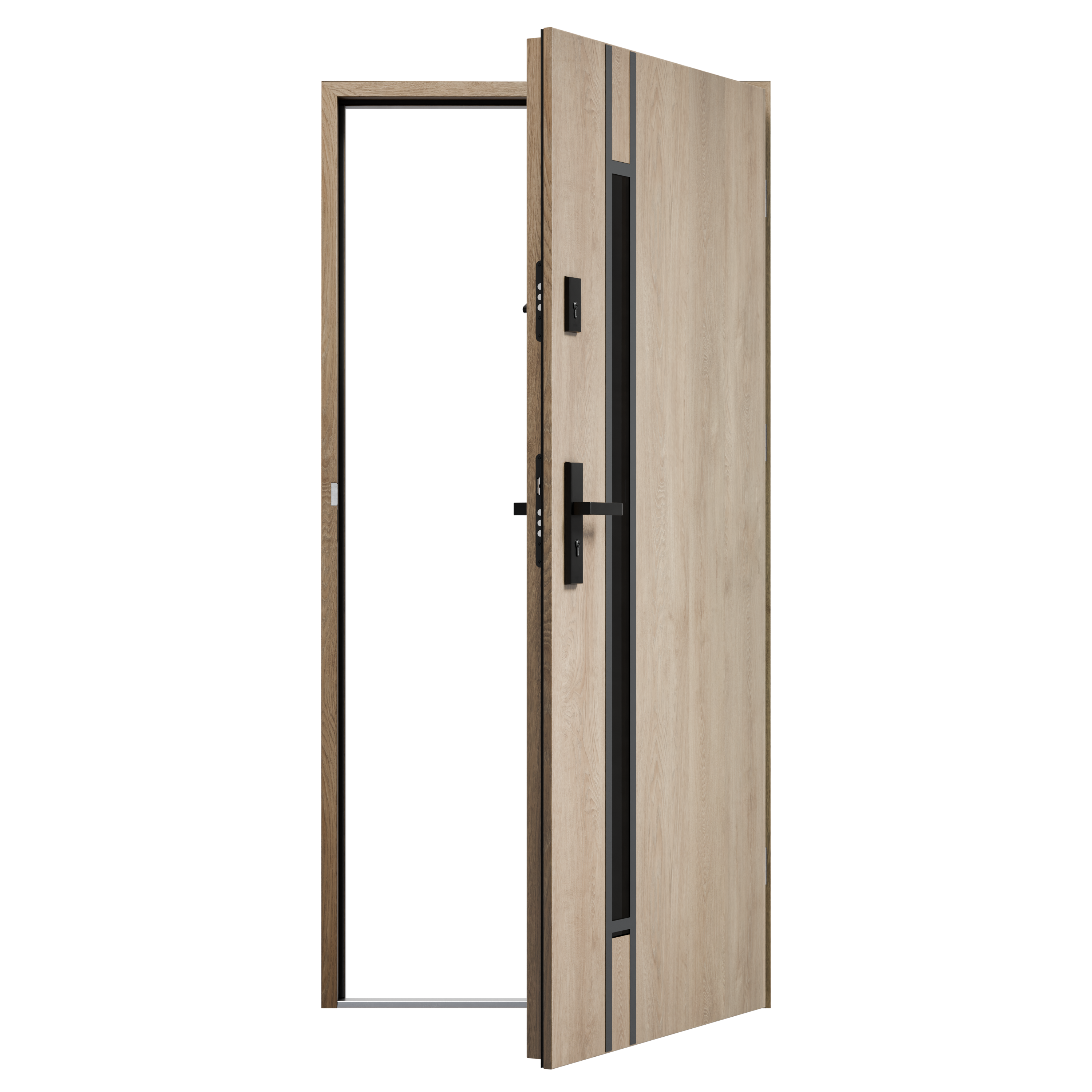 Drzwi zewnętrzne stalowe wejściowe 90 prawe S68 Metron Dąb Turner O.K.DOORS - 2