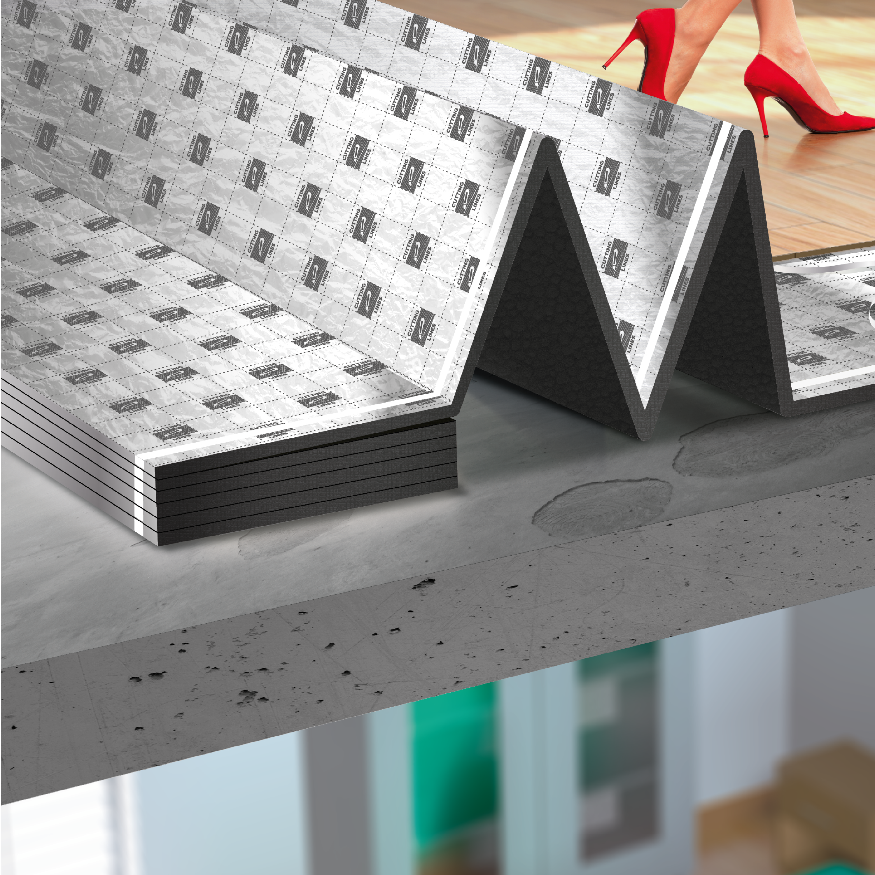 Base aislante para suelo laminado AXTON Thermo Compensation 5mm capa antihumedad 5.5m² - 6