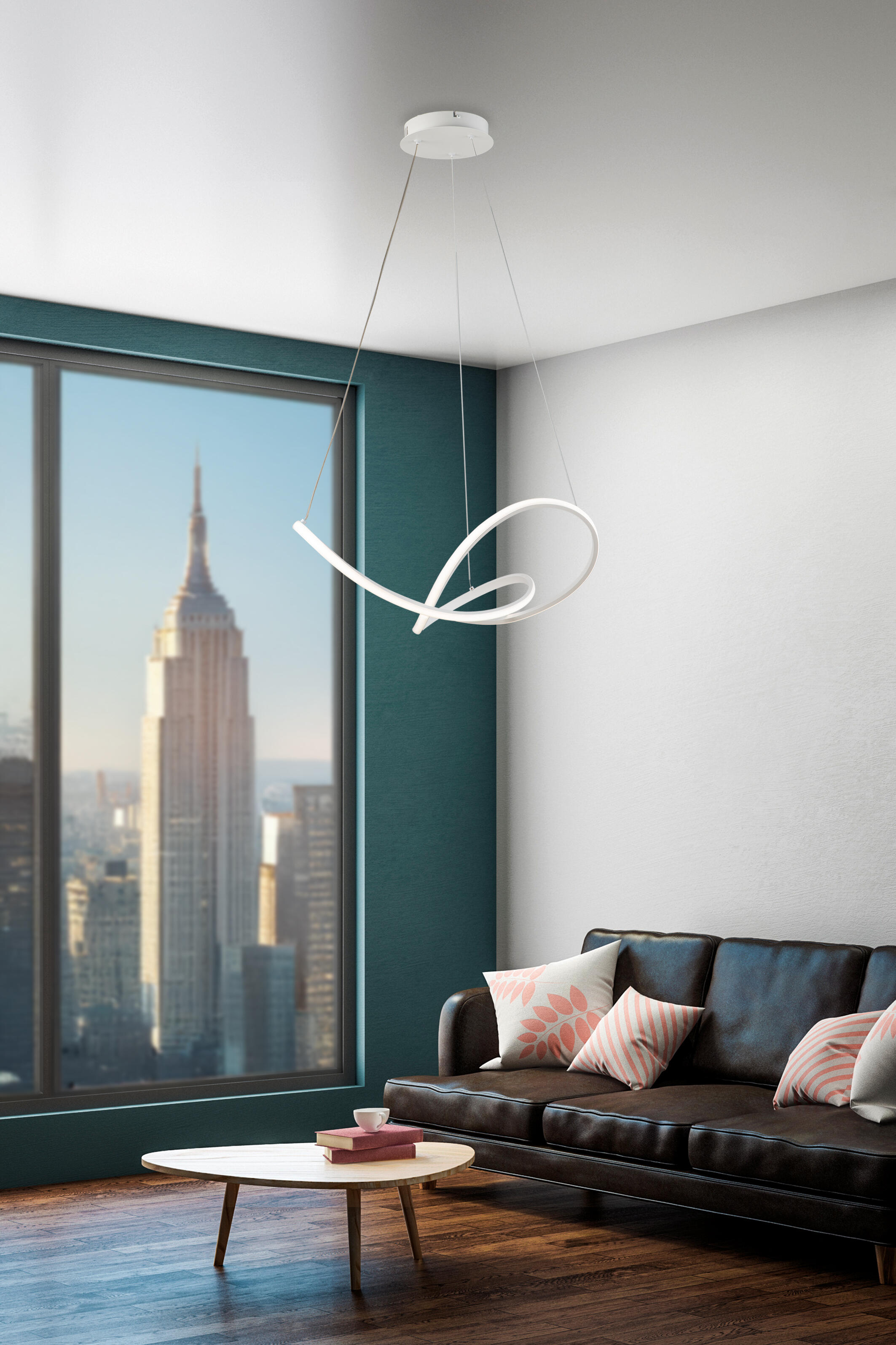 Lampadario LED moderno Smilla bianco Ø100cm, luce naturale 5400 lumen - 2