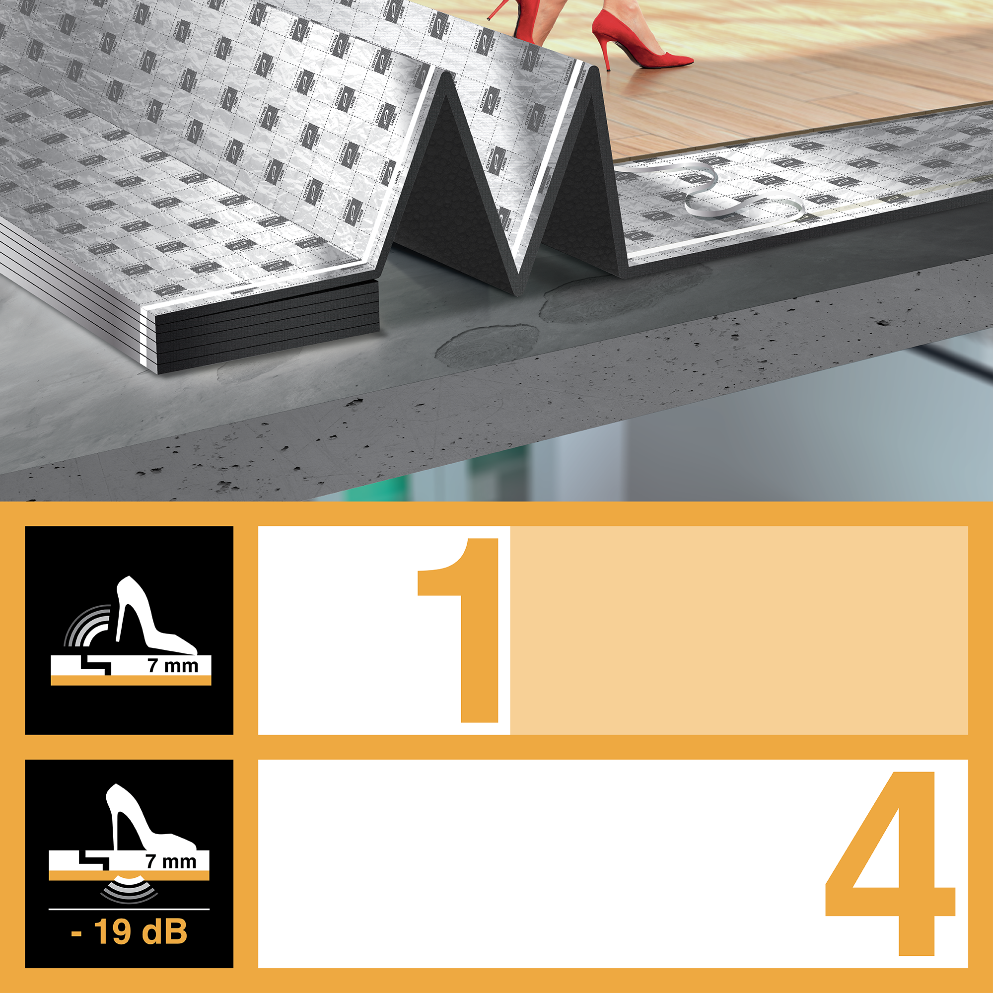 Base aislante para suelo laminado AXTON Thermo Compensation 5mm capa antihumedad 5.5m² - 3