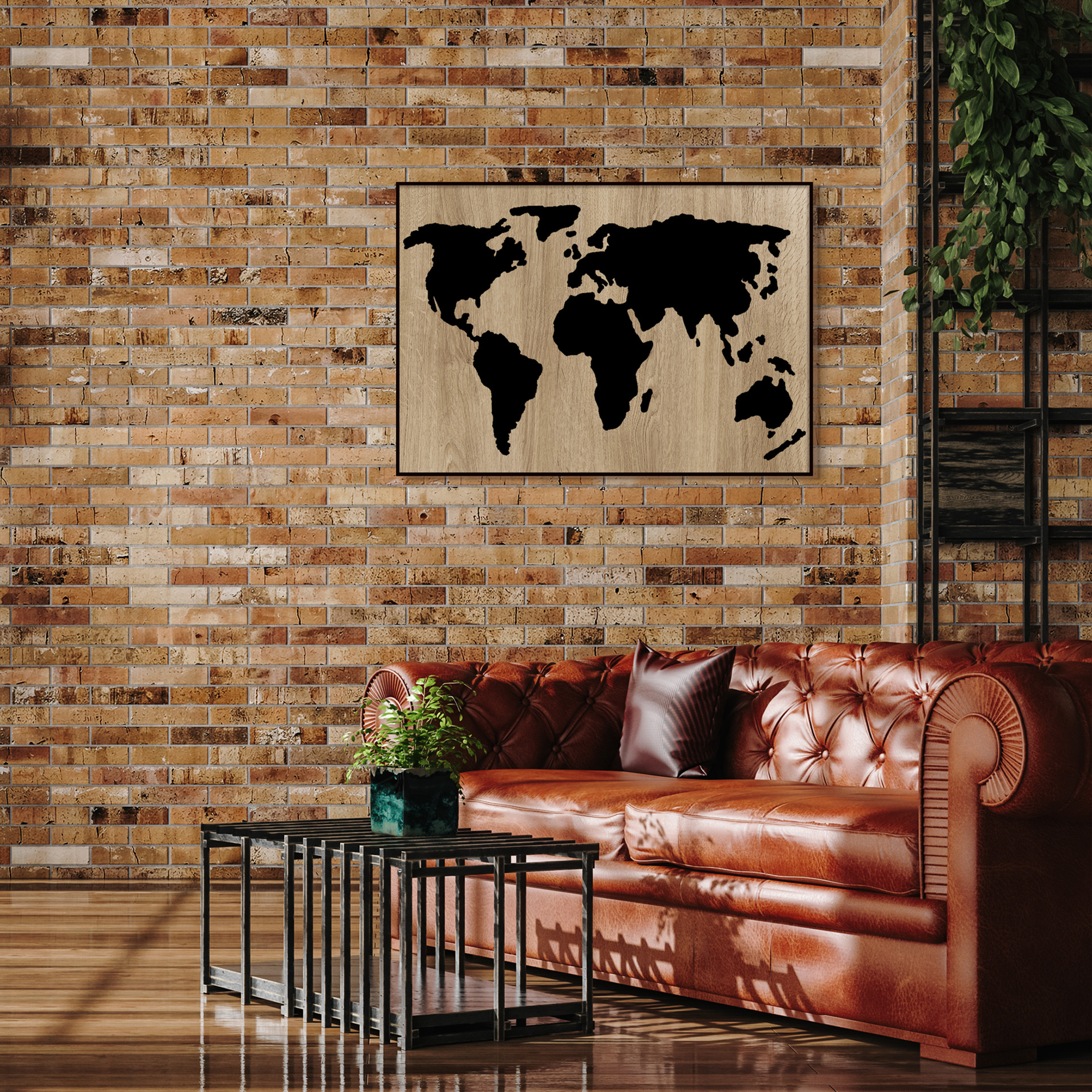 Obraz 3D Mapa Świata 102 x 70.5 cm - 4