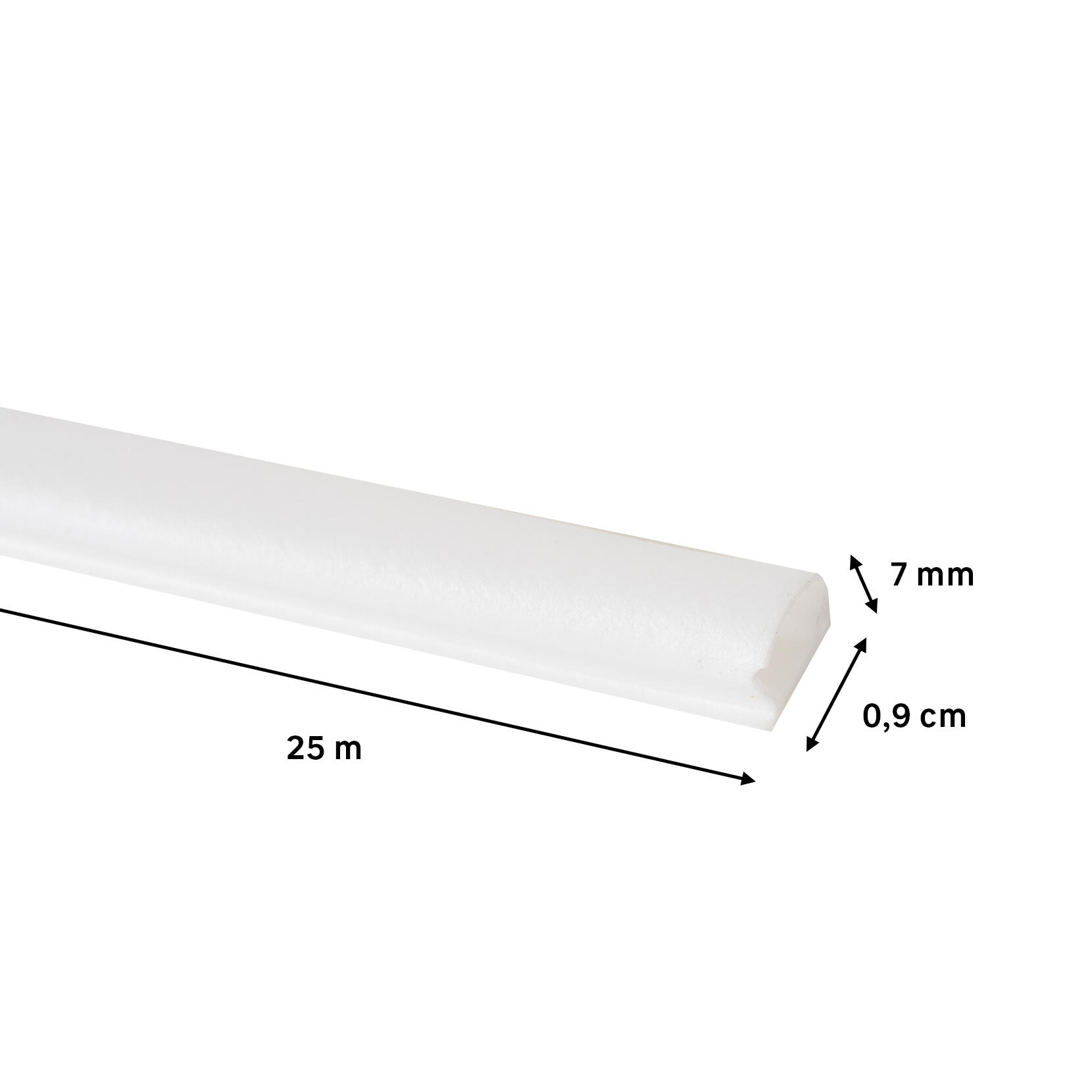 Burlete para ventanas y puertas AXTON adhesivo en color blanco,  9 mm de anchura x 25 m de longitud. Impide el paso del agua. Perfil junta O. Recortable. Tipo de instalación encolado. - 6