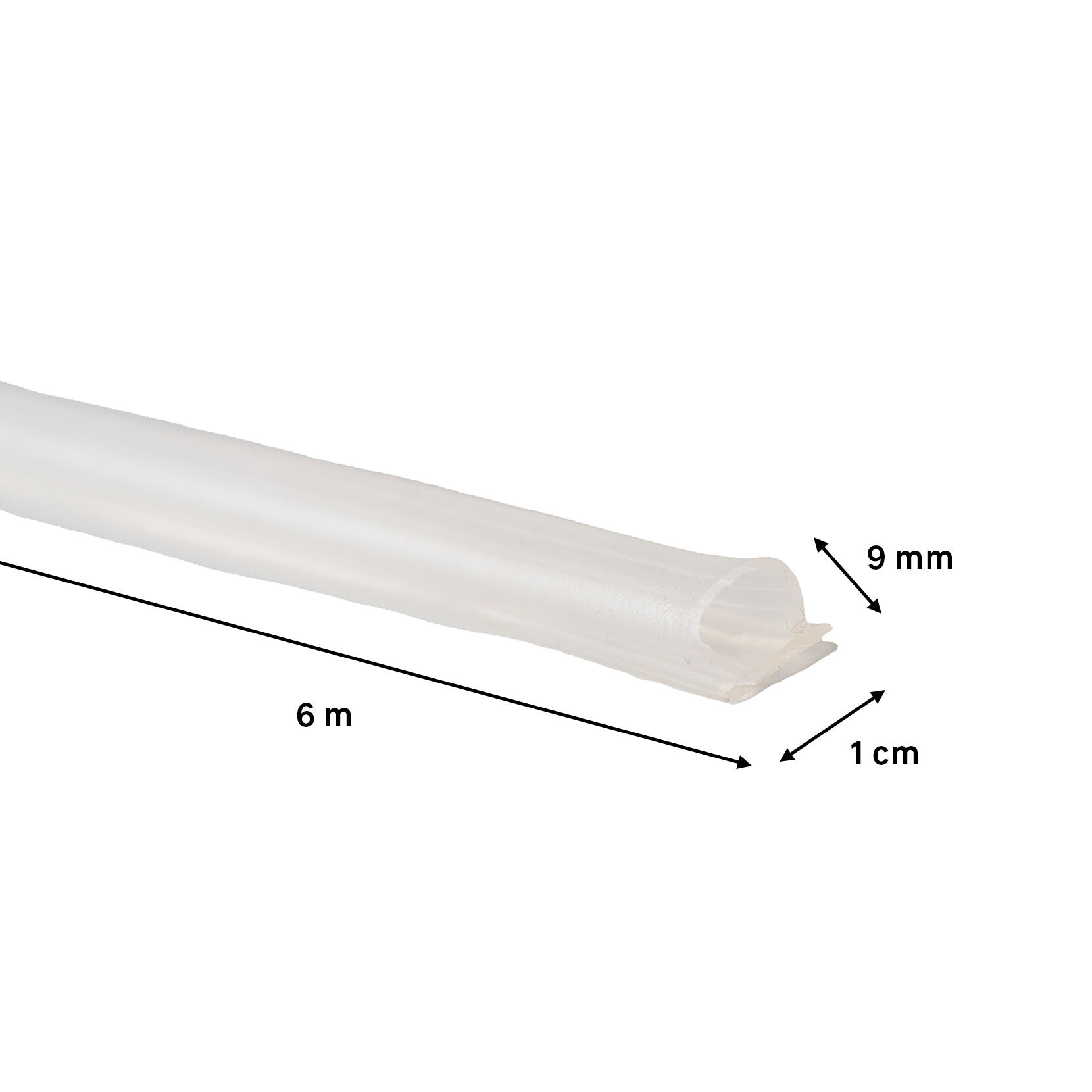 Burlete para ventanas y puertas BURCASA silicona en color incoloro, 9 mm de anchura x 6 m de longitud. Impide el paso del agua. Perfil junta O. Recortable. Tipo de instalación encolado. - 4