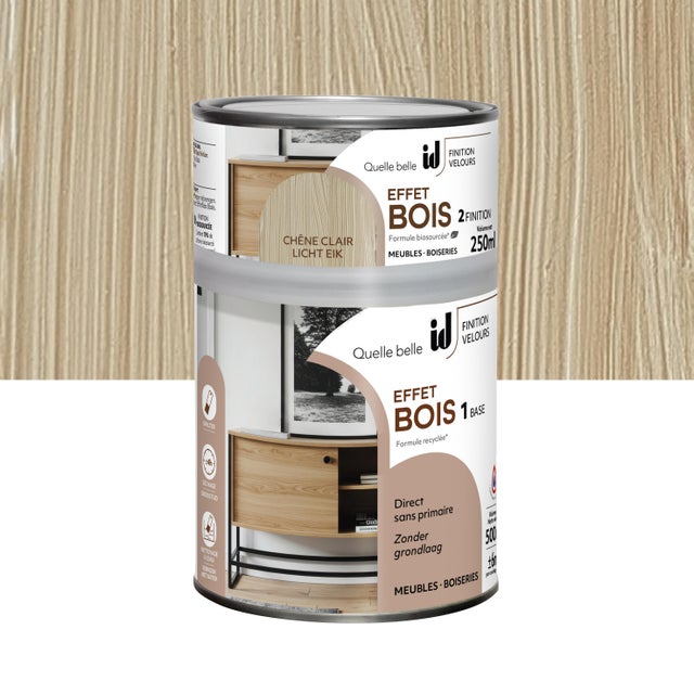 PEINT. EFFET BOIS CHE CLAIR 500+250ML ID