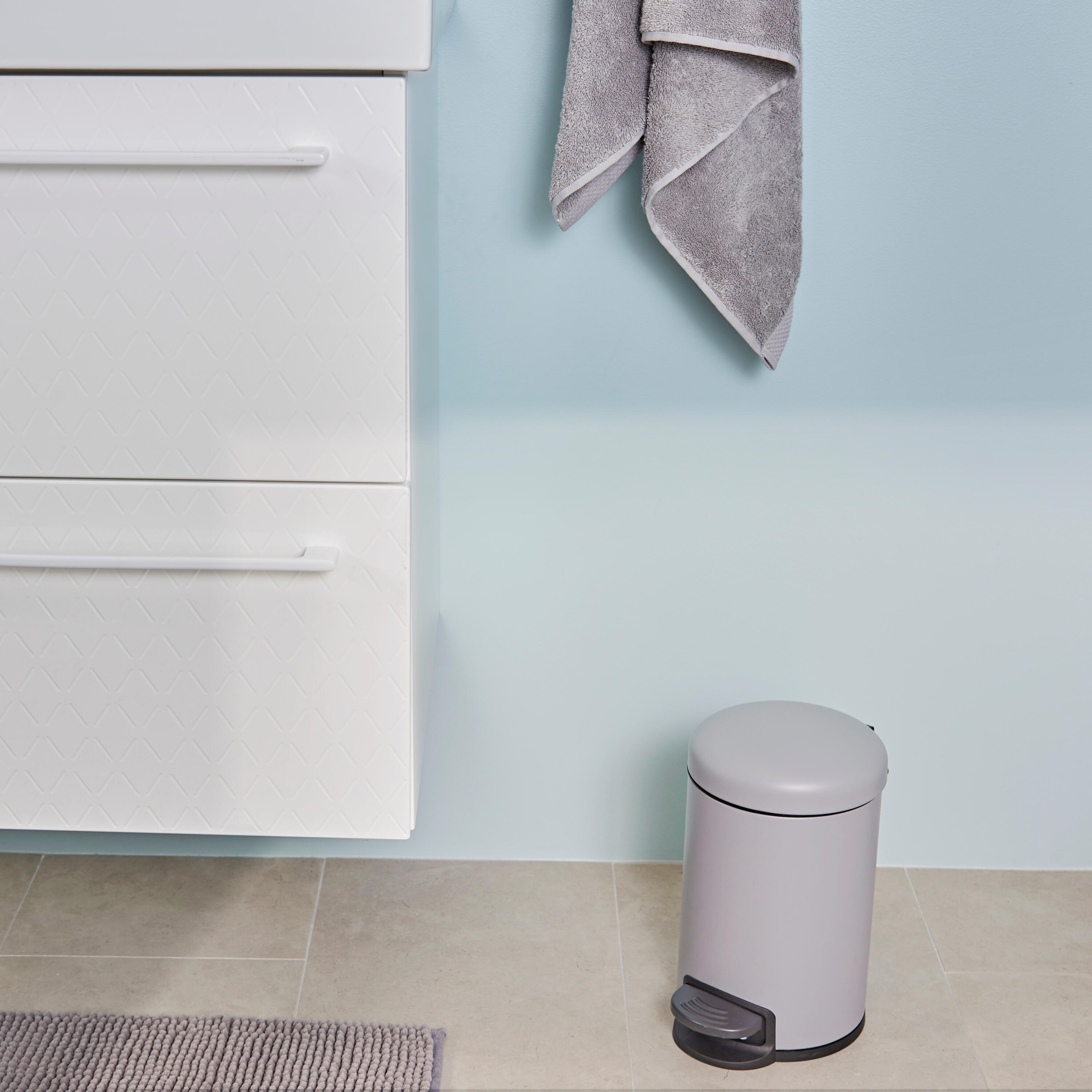 Cestino da bagno a pedale easy SENSEA granito 3 L in acciaio - 3