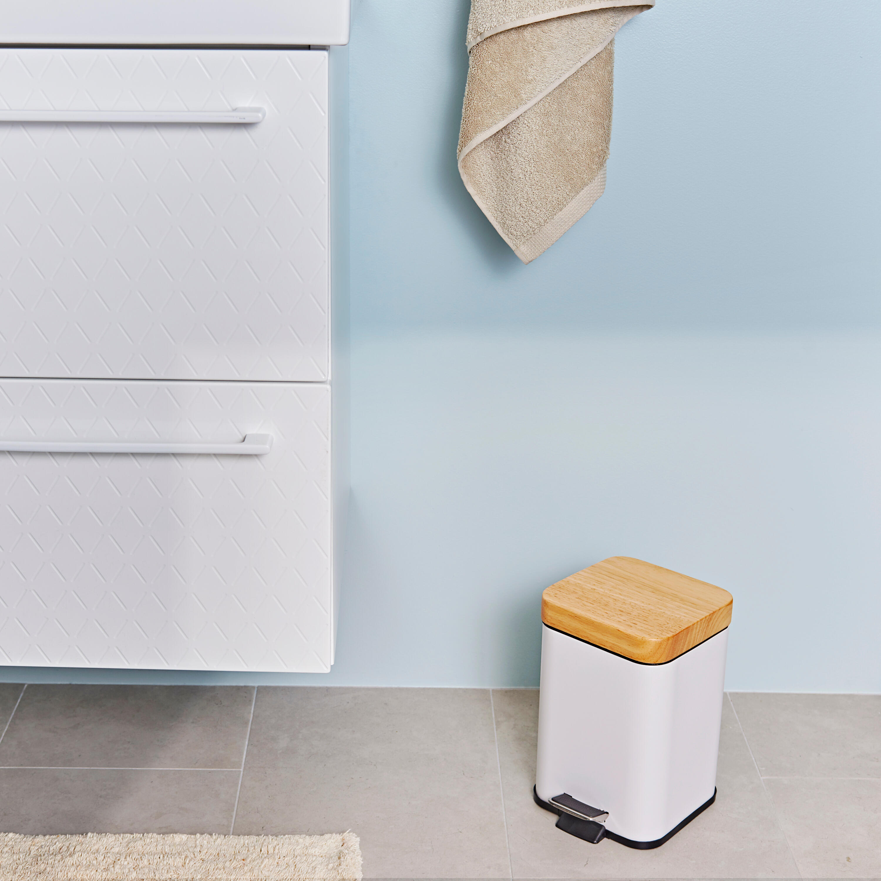 Poubelle de salle de bains 3 l blanc SENSEA - 10