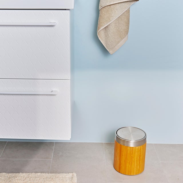 Poubelle de salle de bains 2.6L bambou SENSEA