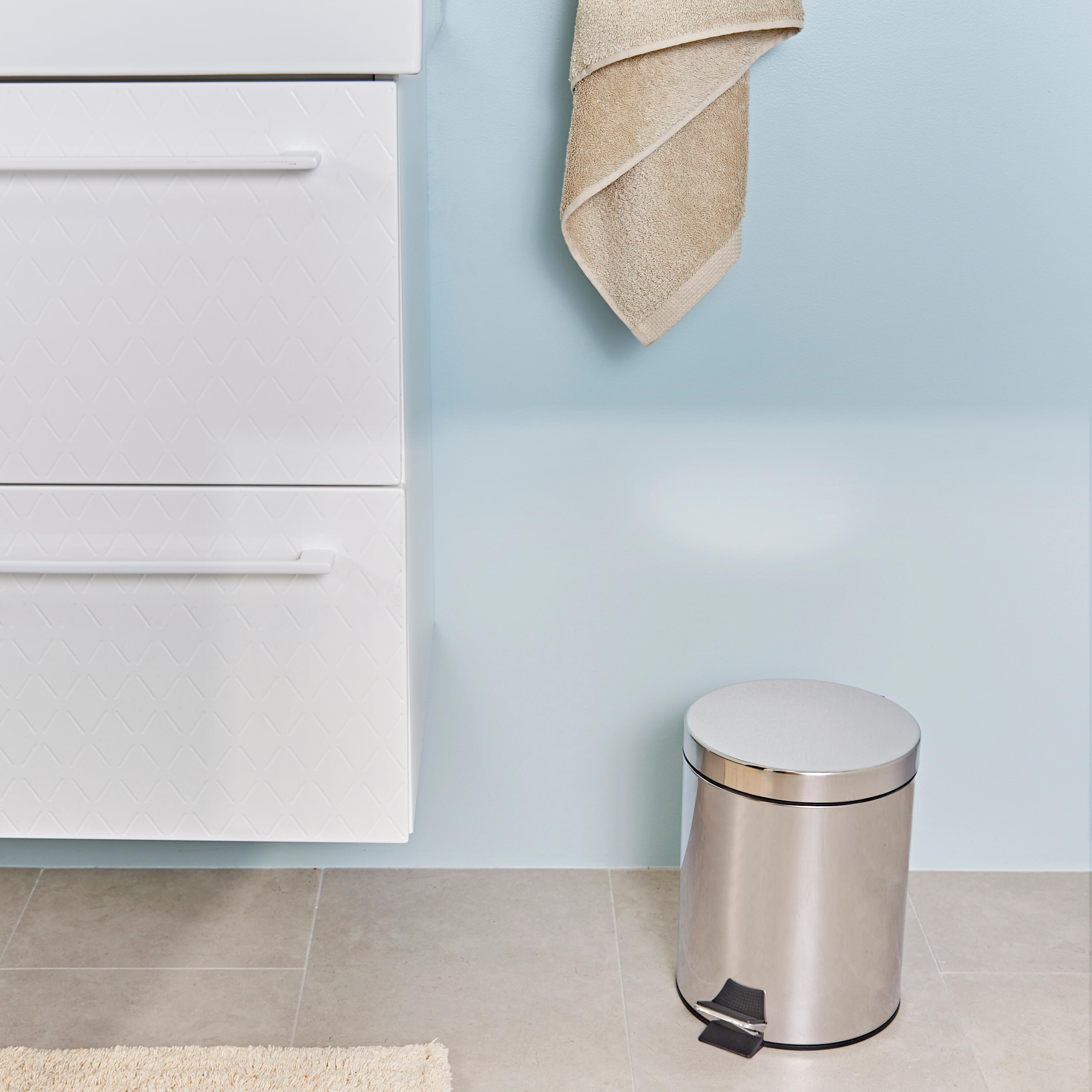 Cestino da bagno a pedale urban SENSEA silver 5 L in acciaio - 4