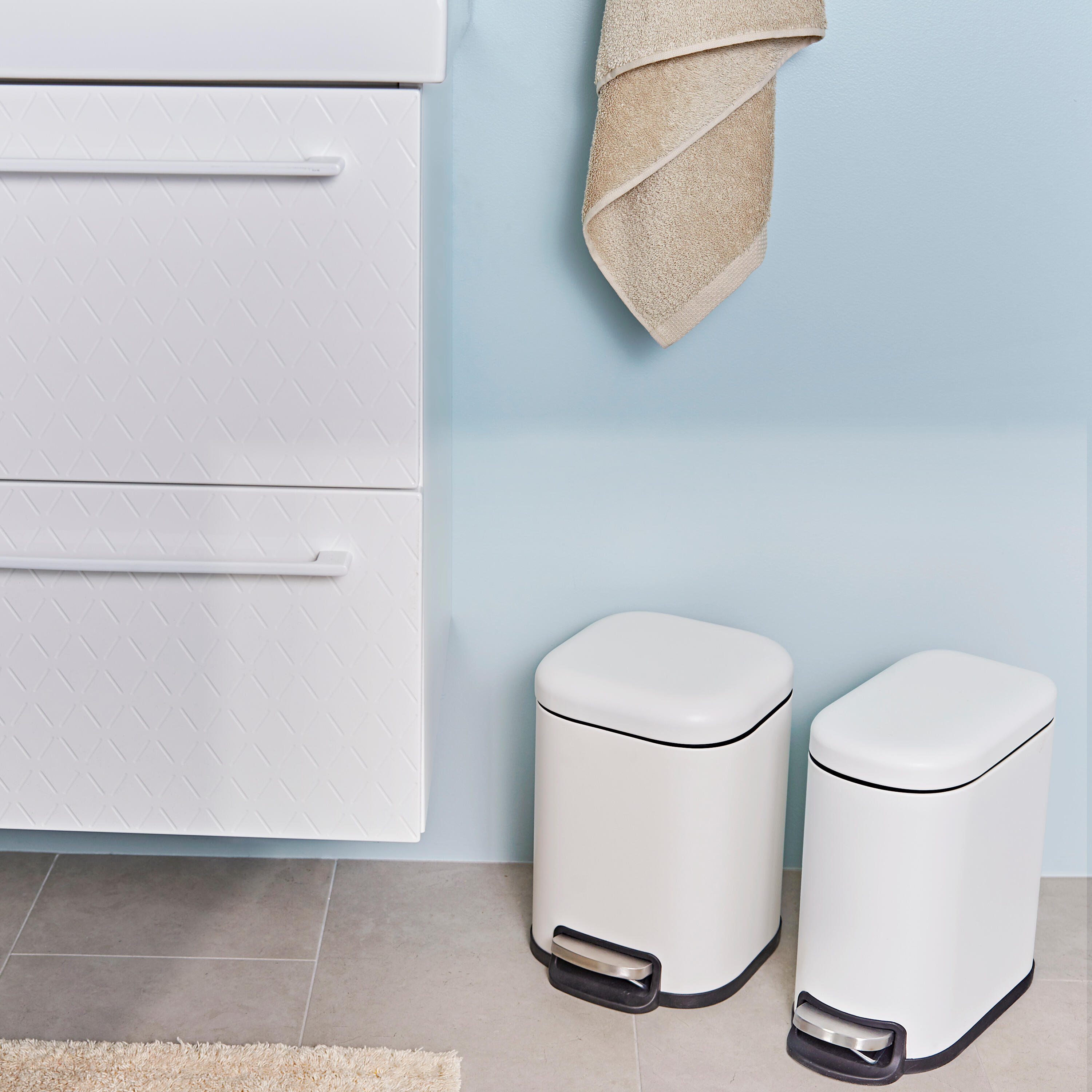 Balde de lixo 30,7x14,429 cm branco Sensea Remix Slim - 4