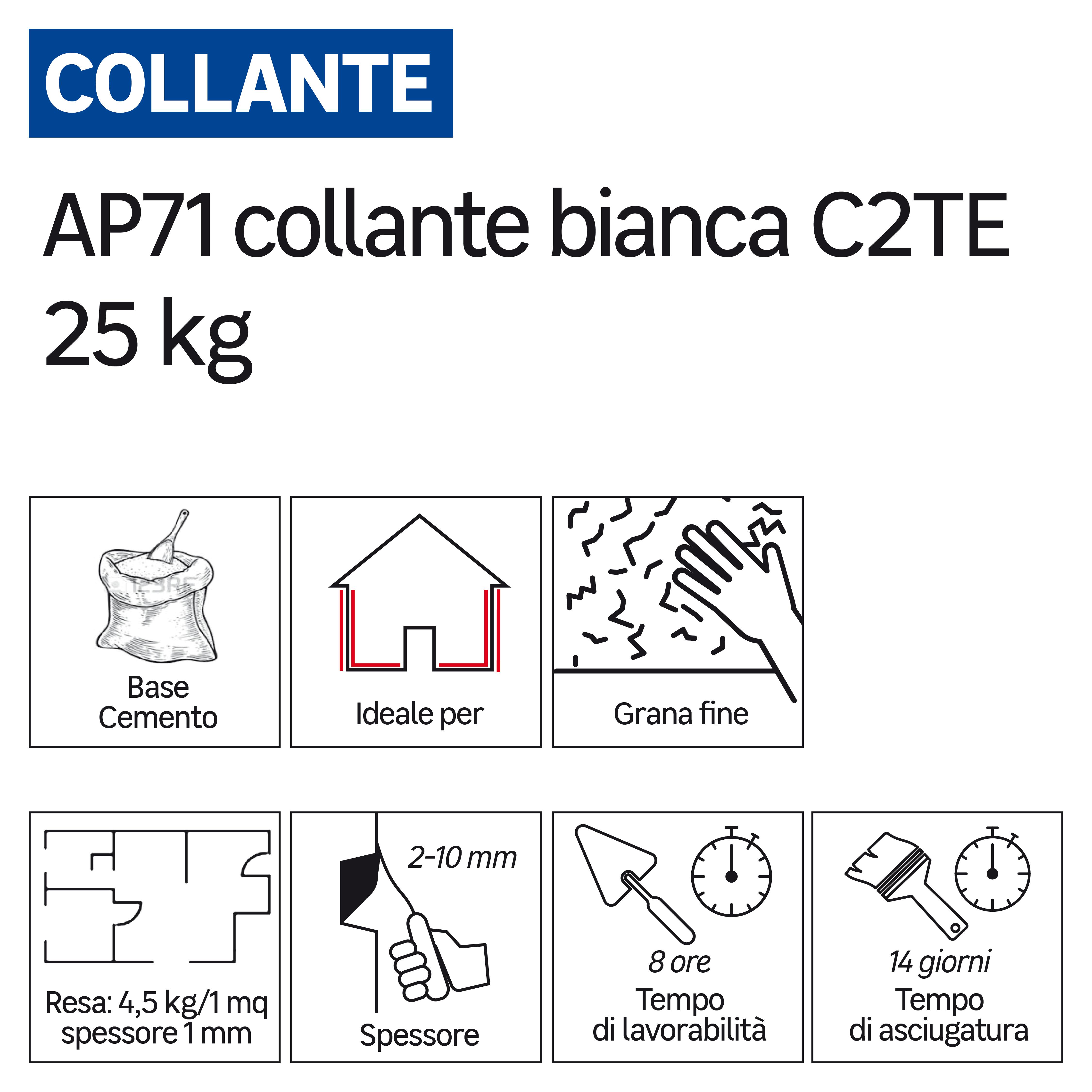 Malta adesiva FASSA BORTOLO AP71 25 kg bianco - 2