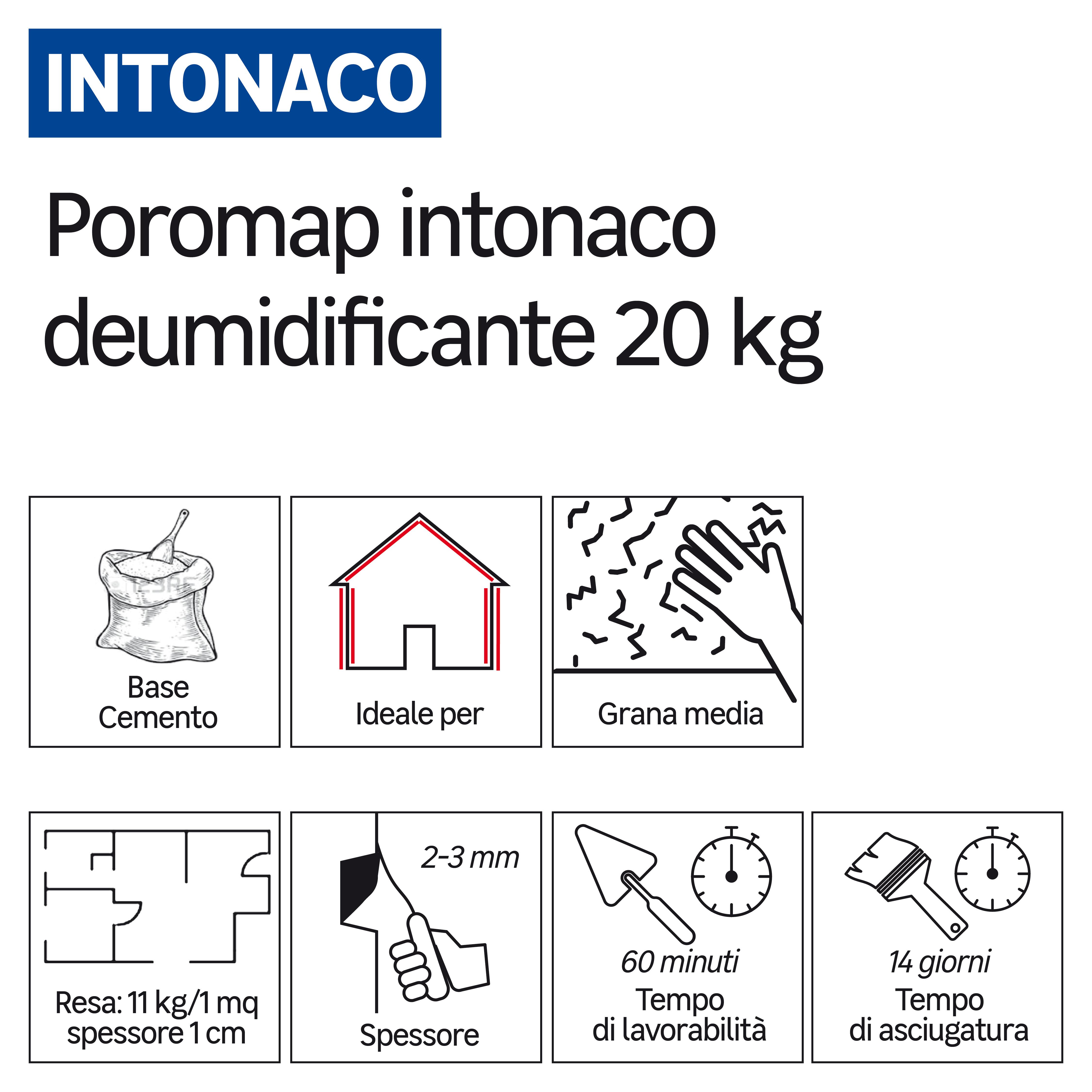 Intonaco in cemento Poromap deumidificante grigio chiaro 20 l - 3