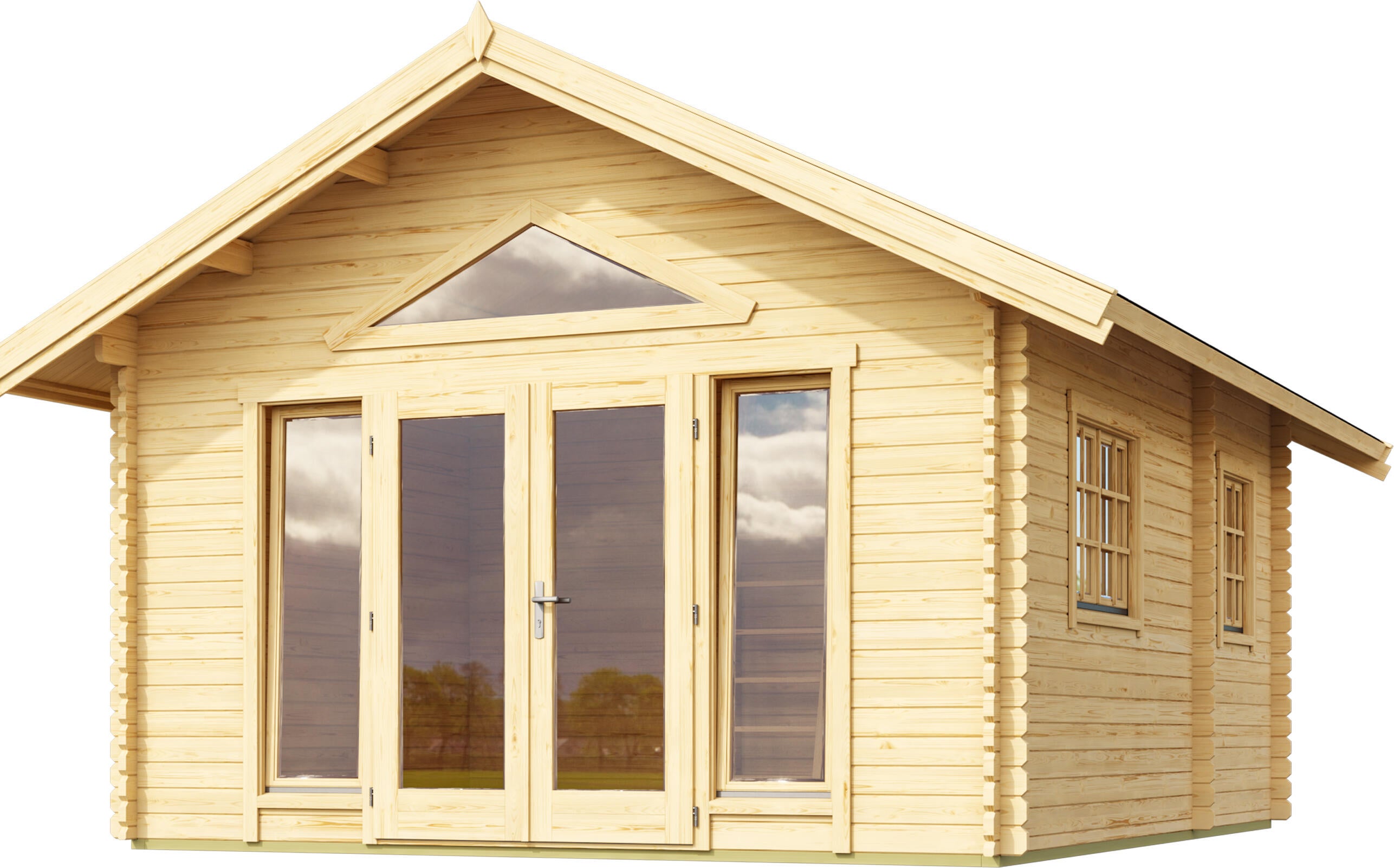 caseta de madera caroline 22 de 490x331x675 cm y 33 m2 con 40 mm espesor y doble puerta abatible lasita maja