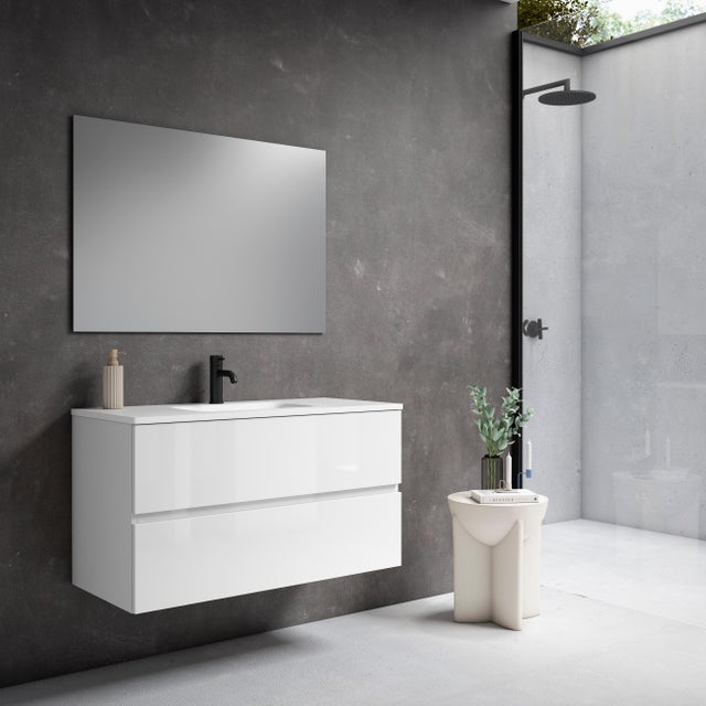 Mueble de baño con lavabo Zoe blanco de 100 cm