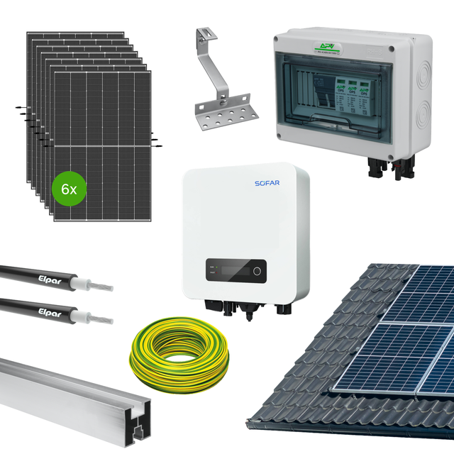 Zestaw paneli fotowoltaicznych 440W N-Type 2,64 KWP z elementami montażowymi na dachówkę ceramiczną