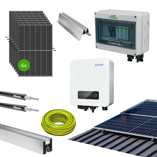 Zestaw paneli fotowoltaicznych 440W N-Type 2,64 KWP z elementami montażowymi na dach trapez