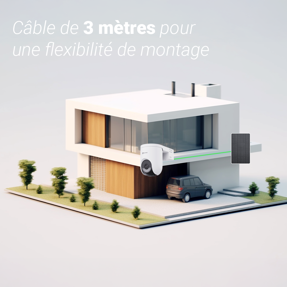 Caméra de surveillance HB8 lite kit, 2K motorisée Wi-Fi + panneau solaire, EZVIZ - 6