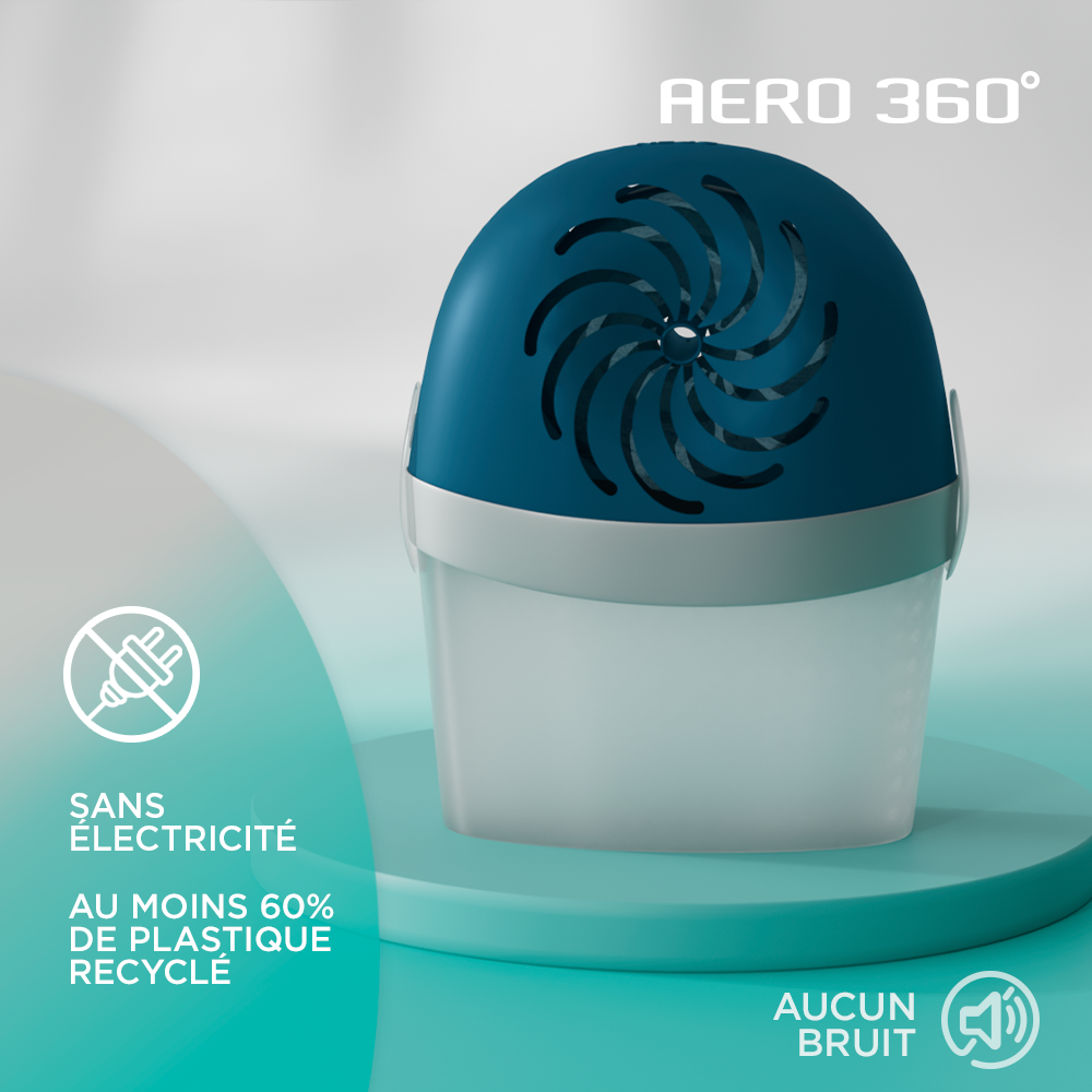 Absorbeur d'humidité RUBSON Aéro 360° avec 1 recharge 450g, 20 m² - 5
