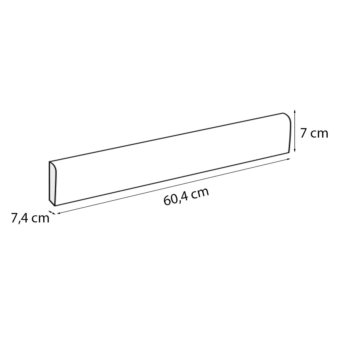 Lot de 2 plinthe aspect travertin blanc Tiber 7x60  Ep. 7,4mm - 3
