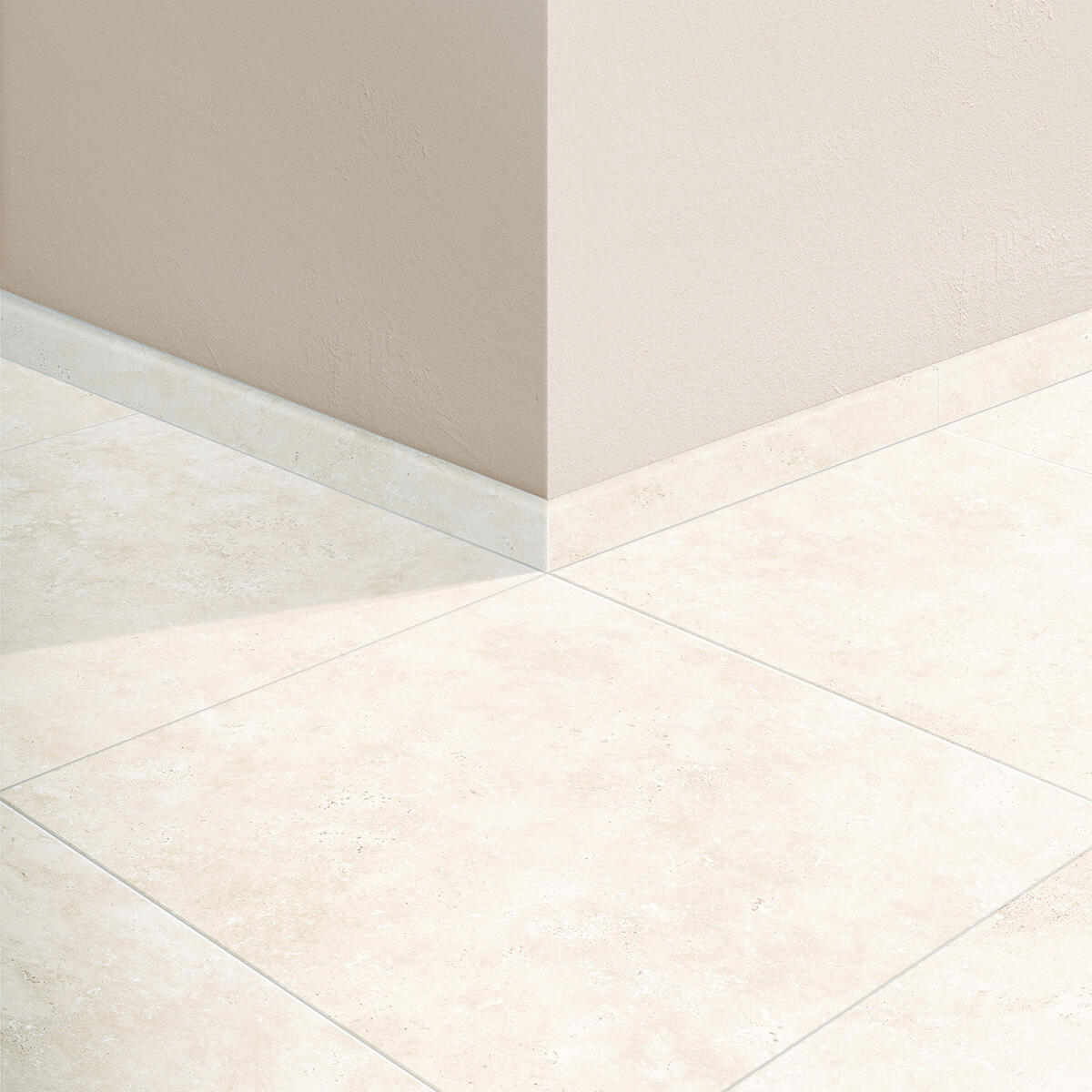 Lot de 2 plinthe aspect travertin blanc Tiber 7x60  Ep. 7,4mm - 2