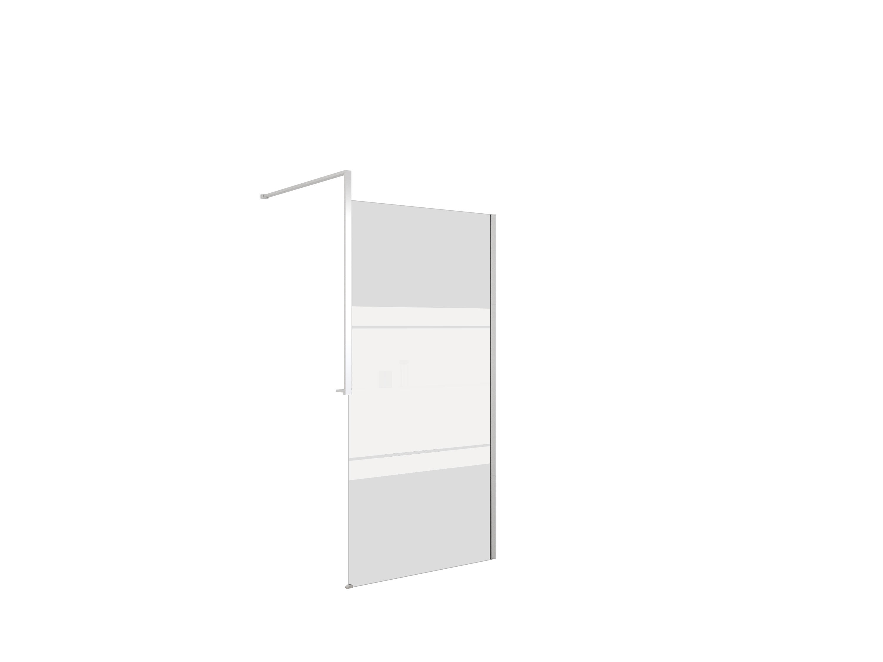 Box doccia walk-in Elidesign, vetro serigrafato 8 mm, H 200 cm, profilo cromo - 2