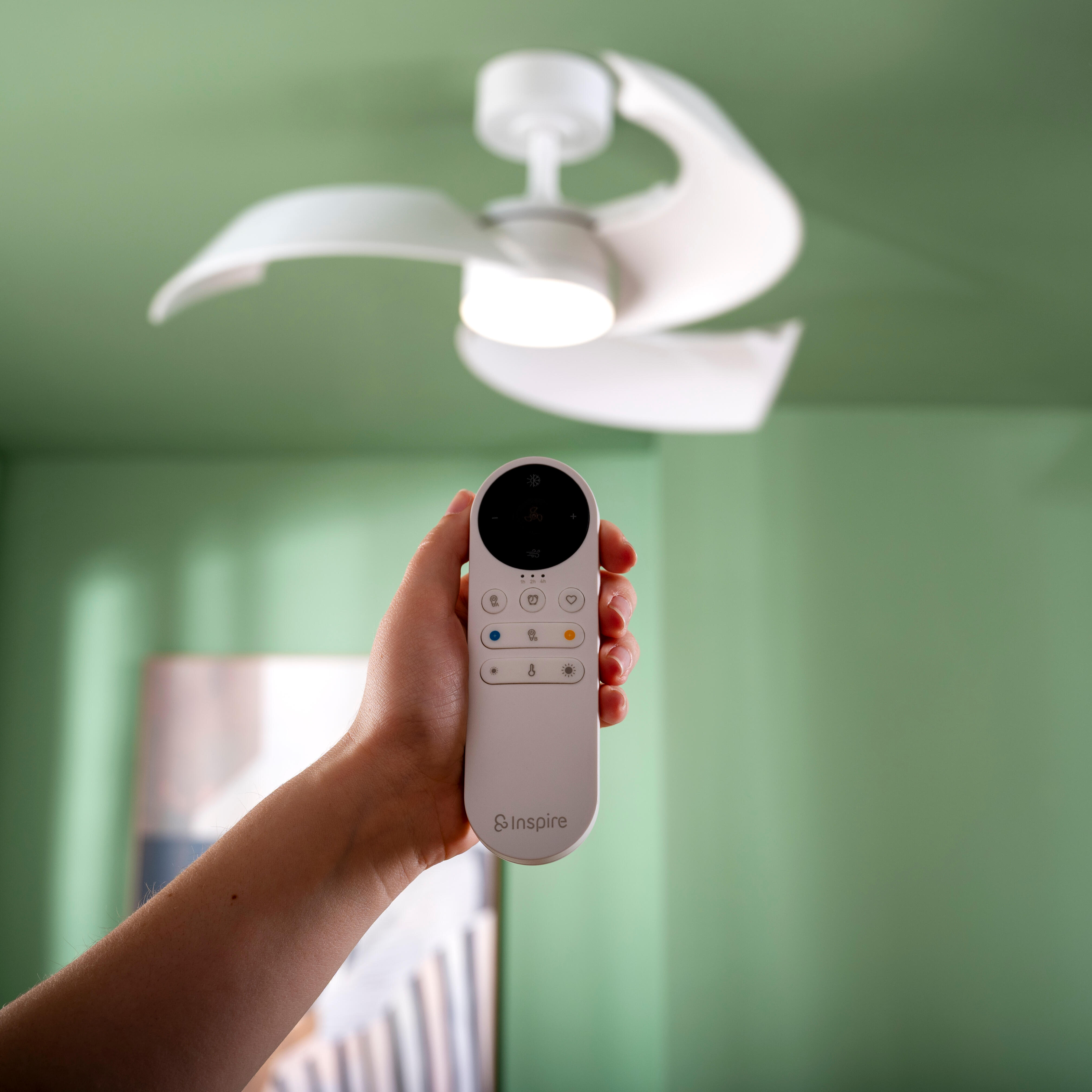 Ventilador de techo con luz retráctil silencioso DC 29W con mando WiFi/APP ø91 cm Cadix INSPIRE blanco luz CCT 3 aspas| 6 velocidades| autorregulable| modo verano/invierno| brisa| temporizador| recomendado de 13 a 20m² - 8