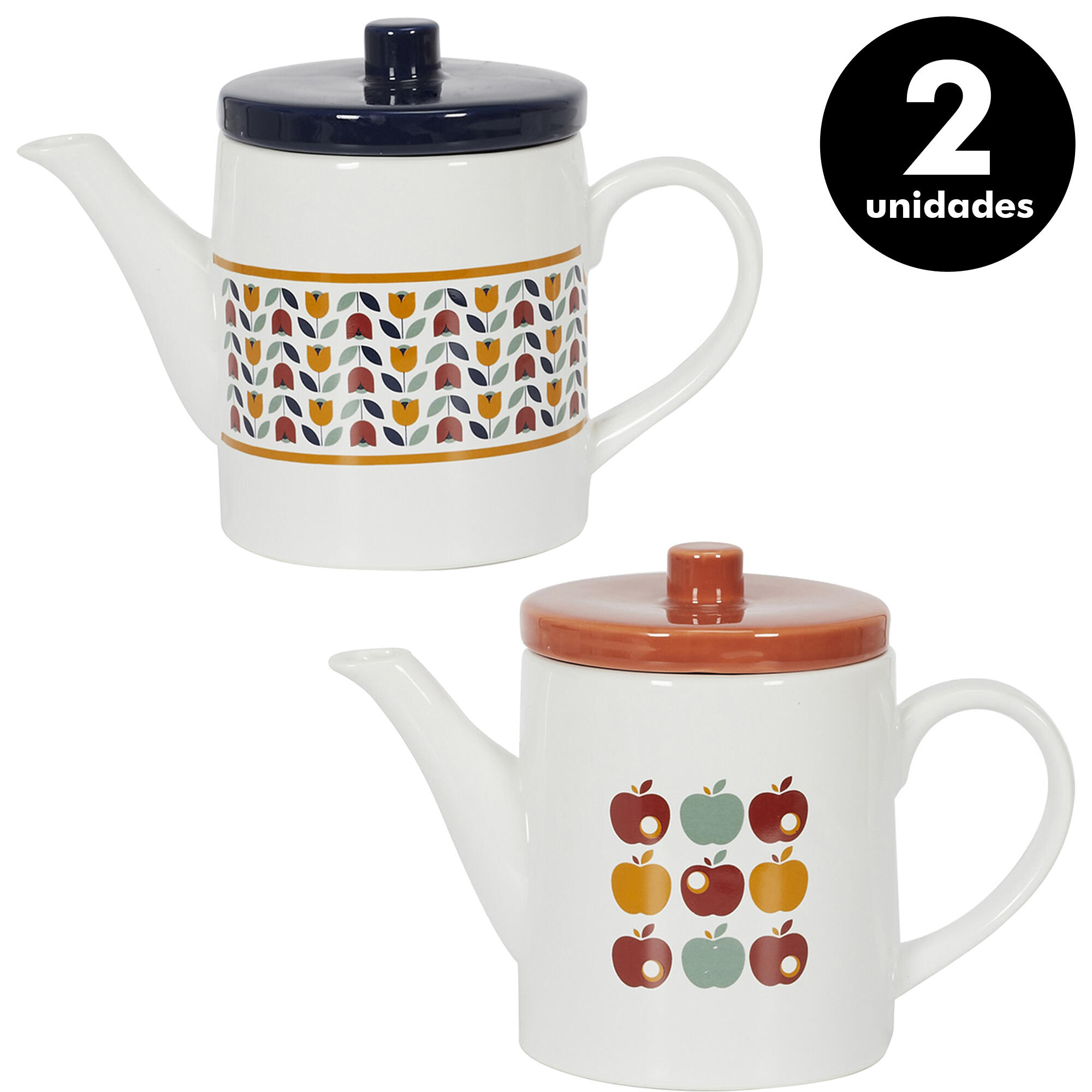 pack de 2 teteras de 6 litros de estilo retro con tapa