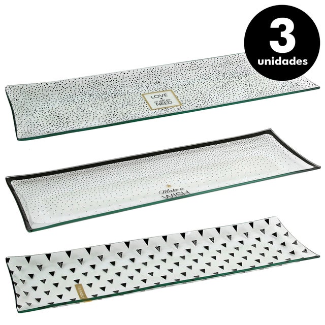Pack de 3 bandejas de 45x15x2,3 cm