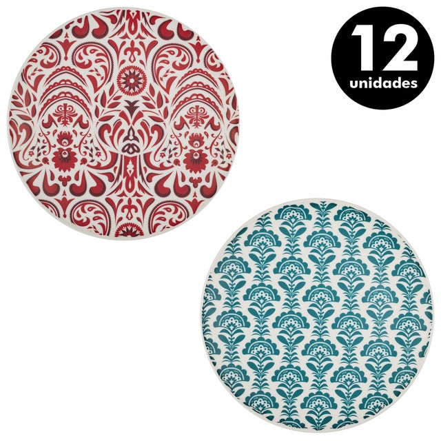 Pack de 12 platos de postre Jaipur de 20 cm de diámetro