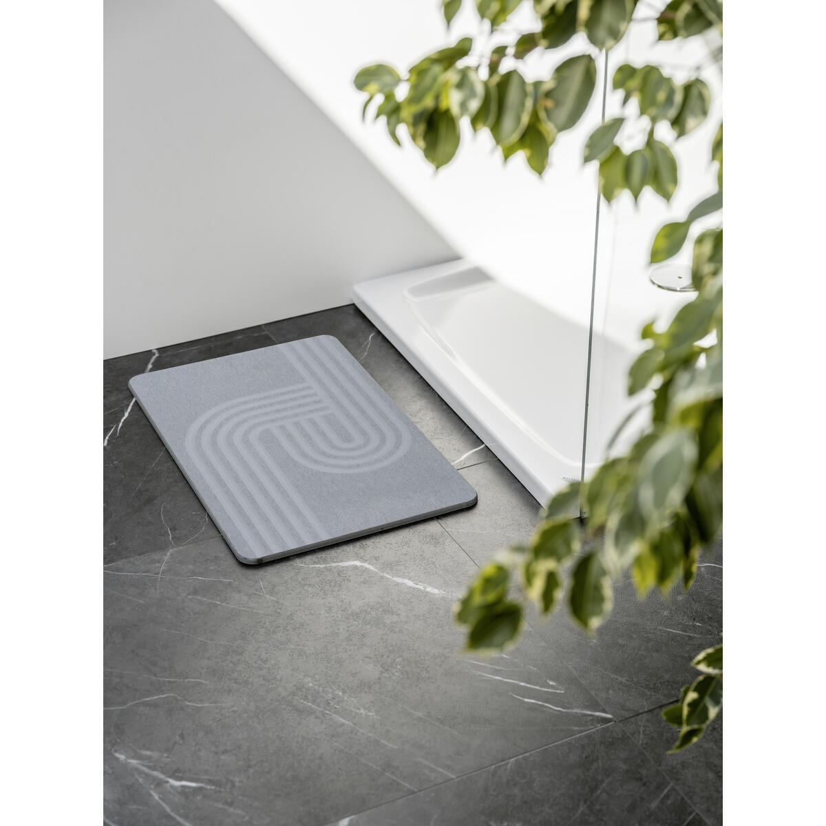 Alfombra de baño rectangular Manhattan 39x60 cm gris - 3