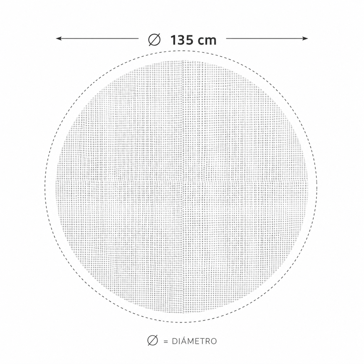 Red antideslizante redonda PVC Circular 135x135 cm recortable - 2