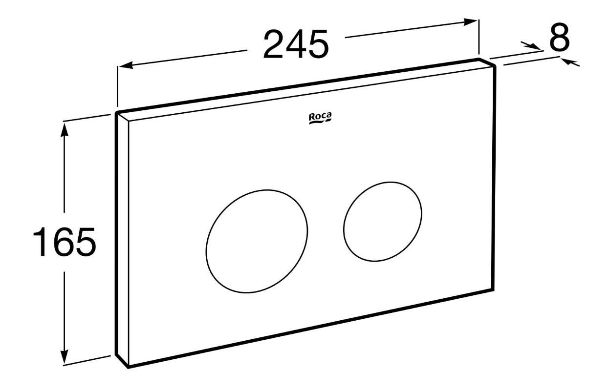 Placa de acionamento para sanita suspensa 24,5x16,5 cm cromado Roca AC2 - 3