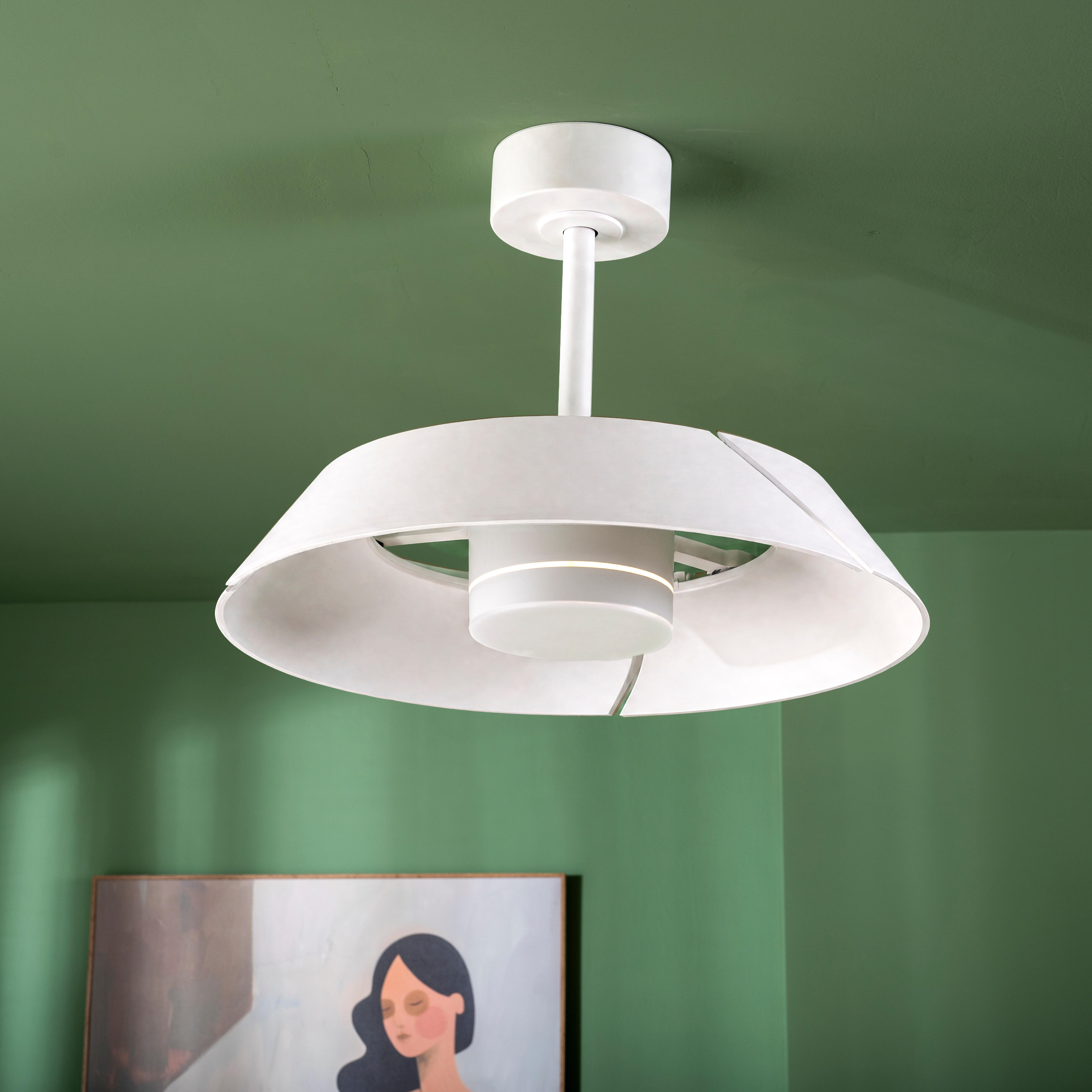 Ventoinha de teto com lâmpada retrátil silenciosa motor DC 3000 Lm CCT D91 cm branco Cadix Inspire
 - 2