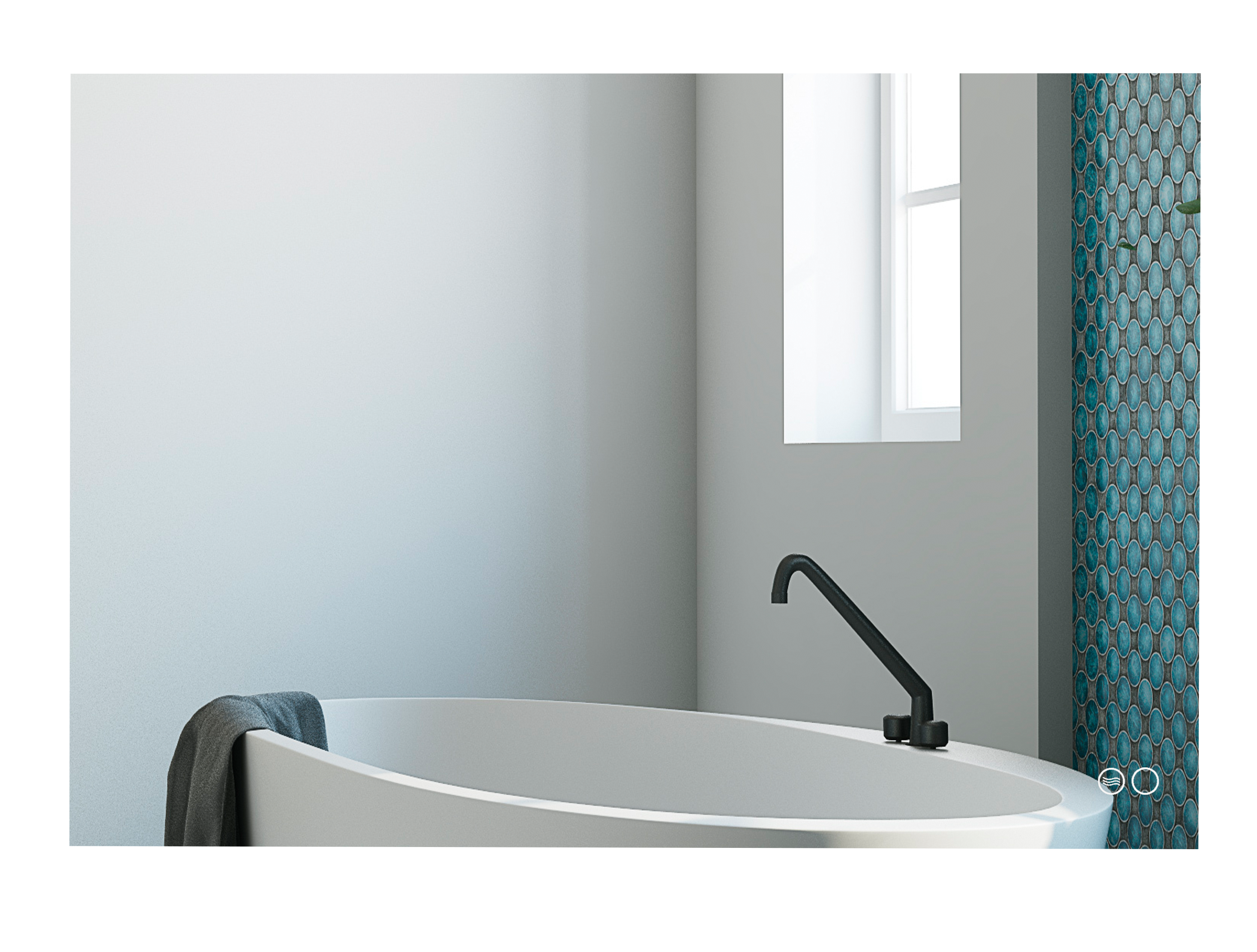 ESPEJO DE BAÑO CON LUZ LED RETRO 100X80CM - 3