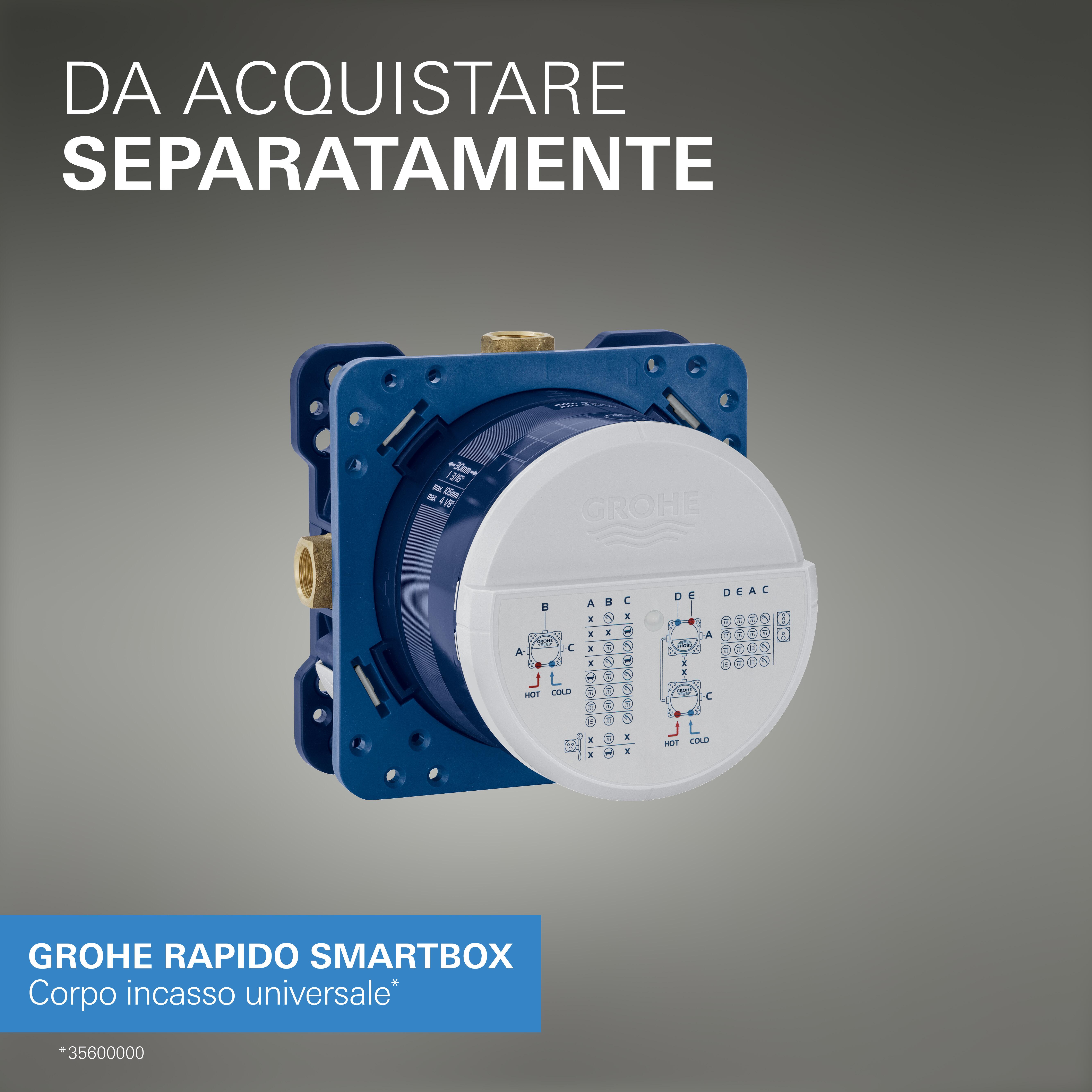 Rubinetto per incasso doccia getto laminare cristallino monocomando Essence cromo lucido GROHE con deviatore - 5