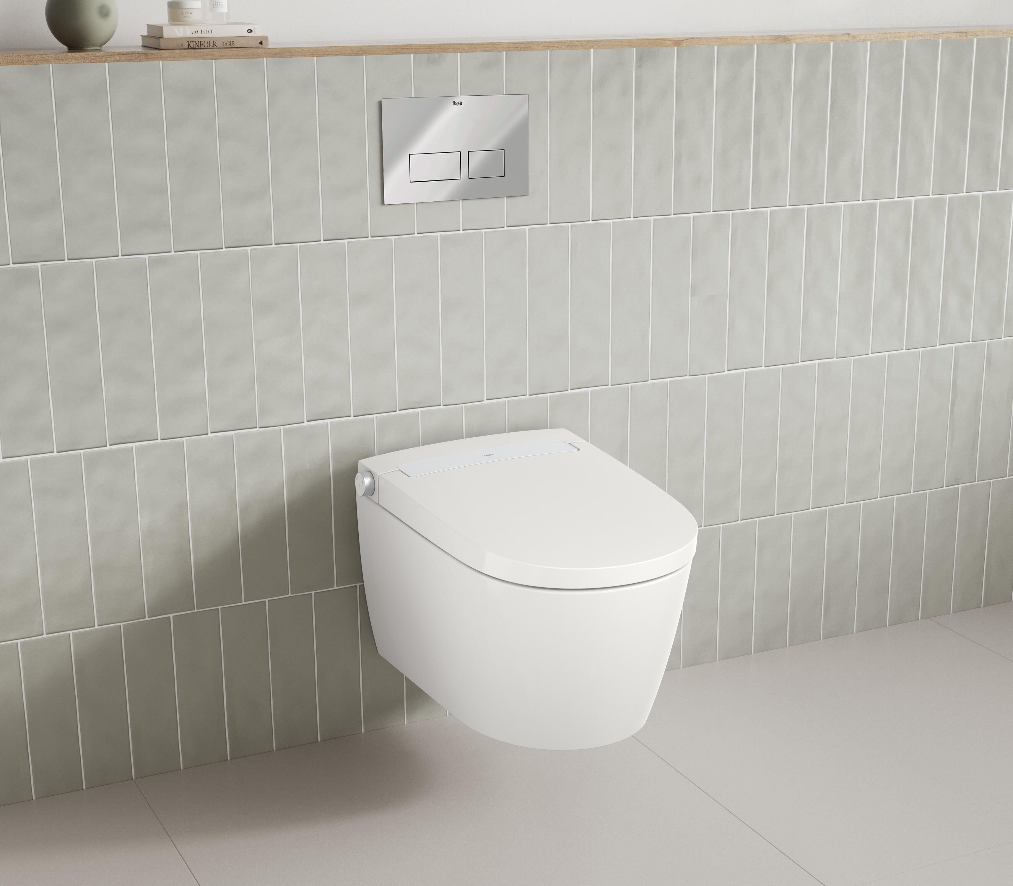Inodoro japonés ROCA Inwash Alpine suspendido blanco con salida horizontal y cánula de limpieza automática, higiene intima avanzada, función de secado y asiento calefactable - 3